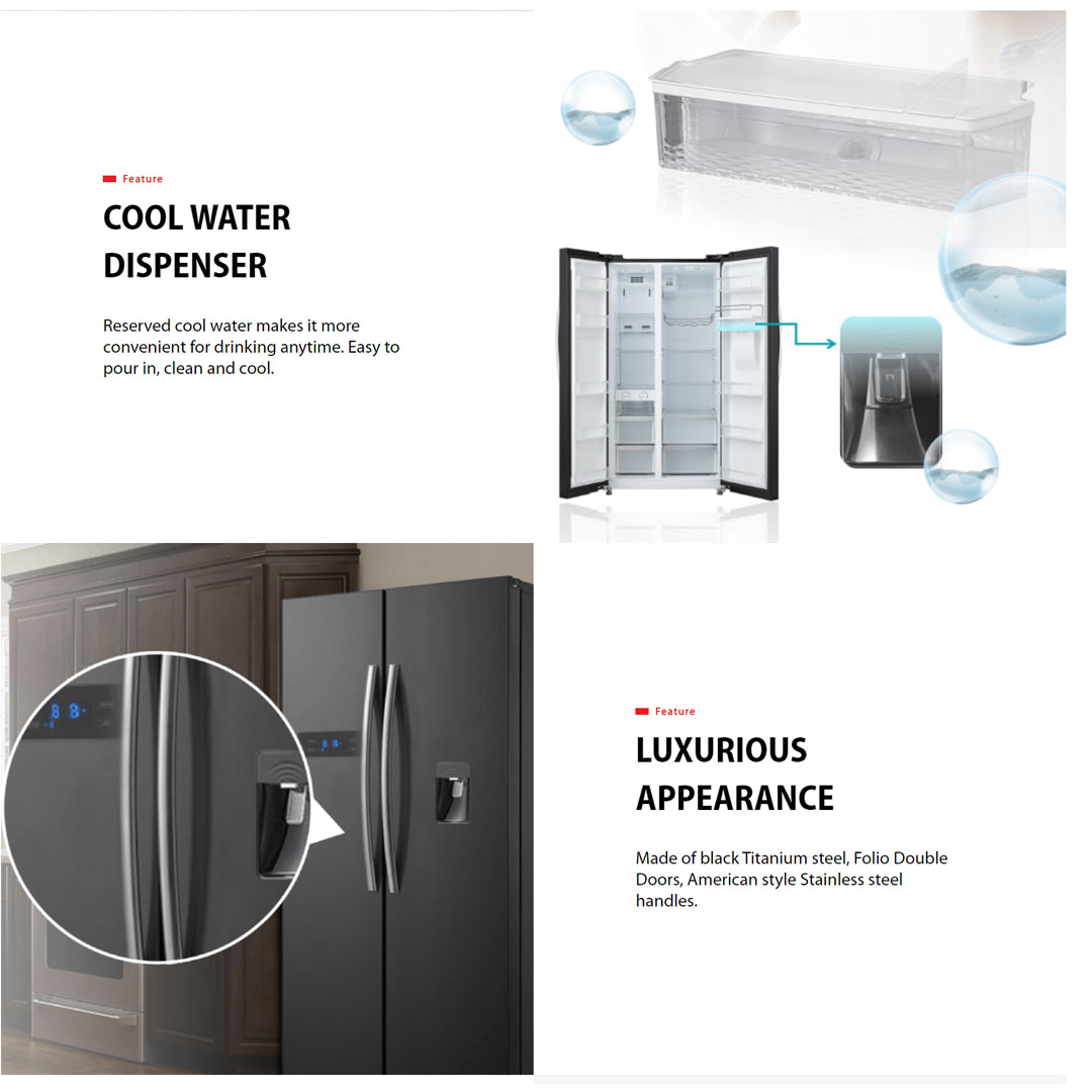 TOSHIBA 591L Side by Side Dual Inverter Refrigerator GR-RS682WE-PMY(06) | Dual Inverter | Ice Maker | Quick Cooling Air | Pure BIO | Multi-Air Flow | Cool Water Dispenser | Alloy Cooling | Eco LED Light | Refrigerators with 1 Year Warranty