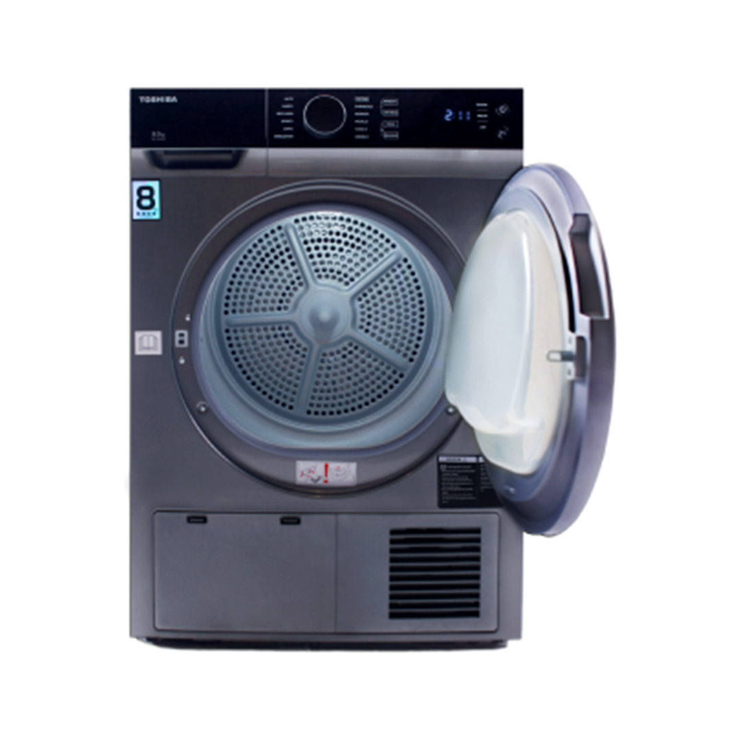 TOSHIBA 8KG SENSEDRY Condenser Dryer TD-K90MEM(SK) | Anti-Crease | Integrated Control Panel | Condenser Dryer with 1 Year Warranty