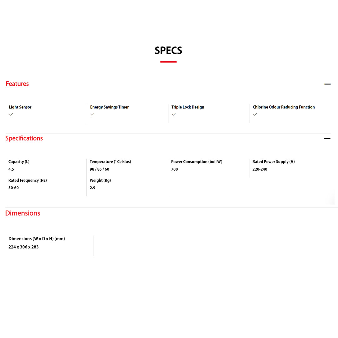 TOSHIBA 4.5L Thermopot PLK-45SFIM(WT) | Light Sensor Technology | No Scalding | Thermopot with 1 Year Warranty