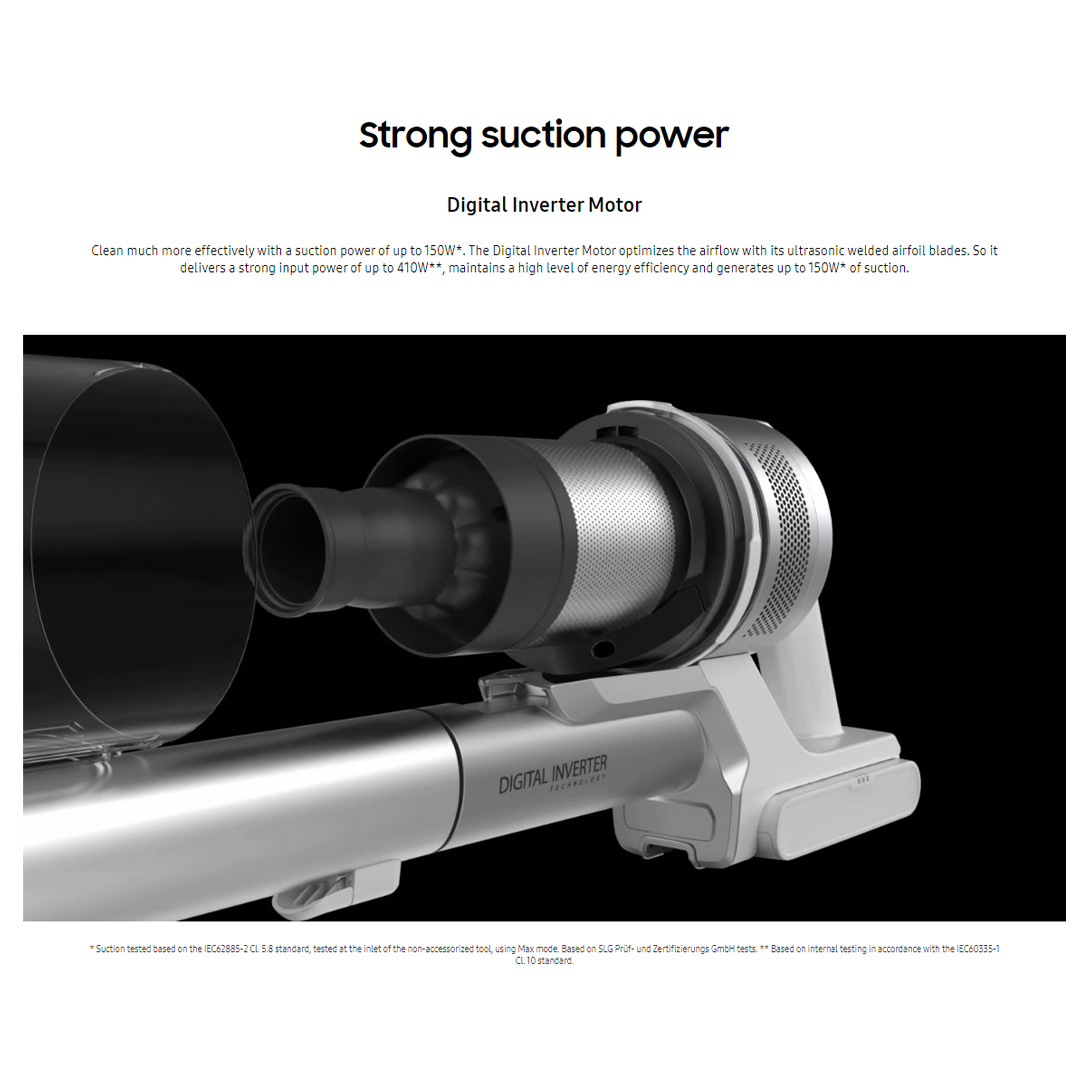 SAMSUNG 410W Jet 70 Multi Vacuum Cleaner Stick VS15T7034R4/ME | Jet Cyclone | 2-in-1 Charging Station | 99.999% Multi-layered Filtration System | Vacuum with 1 Year Warranty