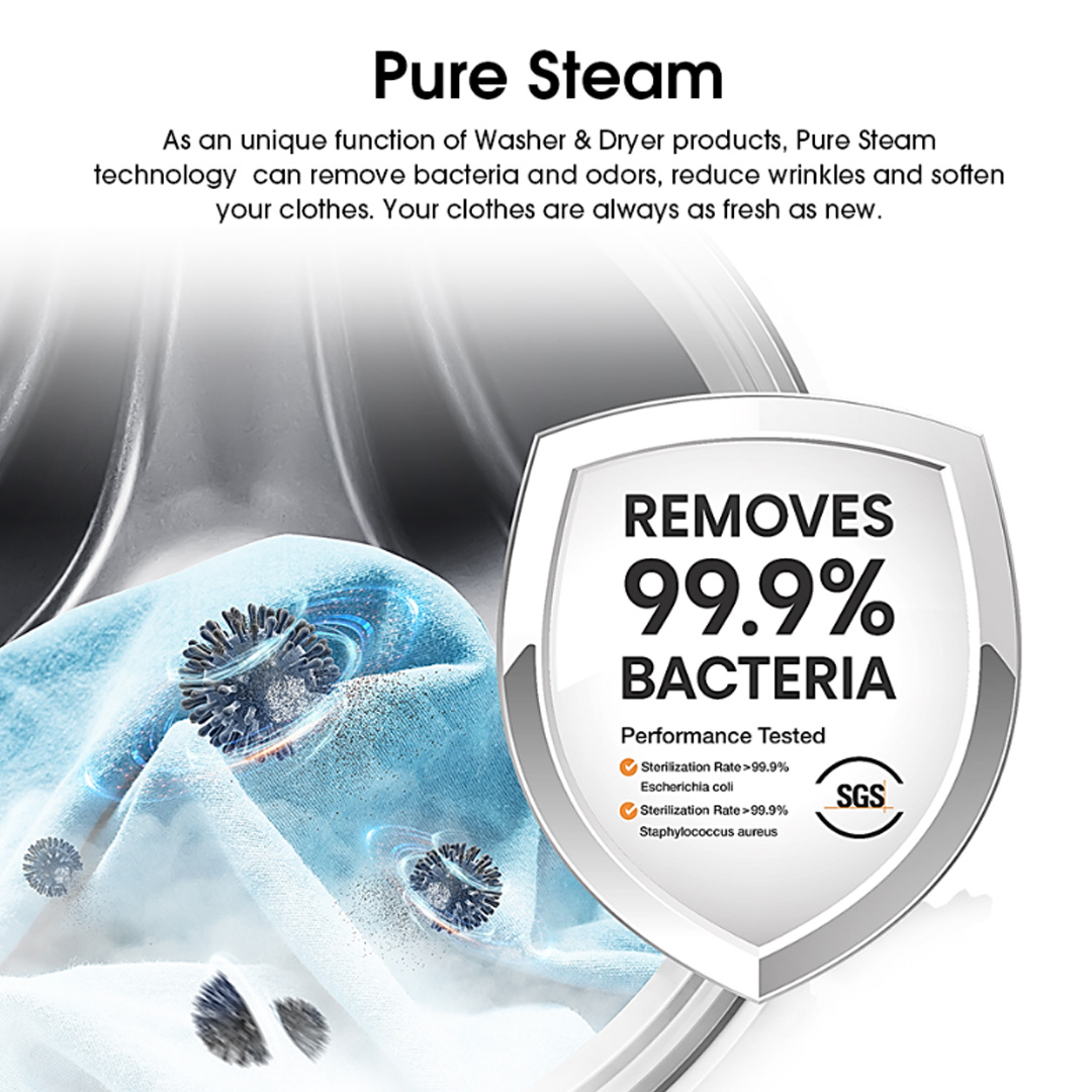 HISENSE 10.5KG/7KG Front Load DD Inverter Washer Dryer WD3Q1043BT | DD Inverter | WIFI Control | Pure Steam | Washer Dryer with 2 Years Warranty