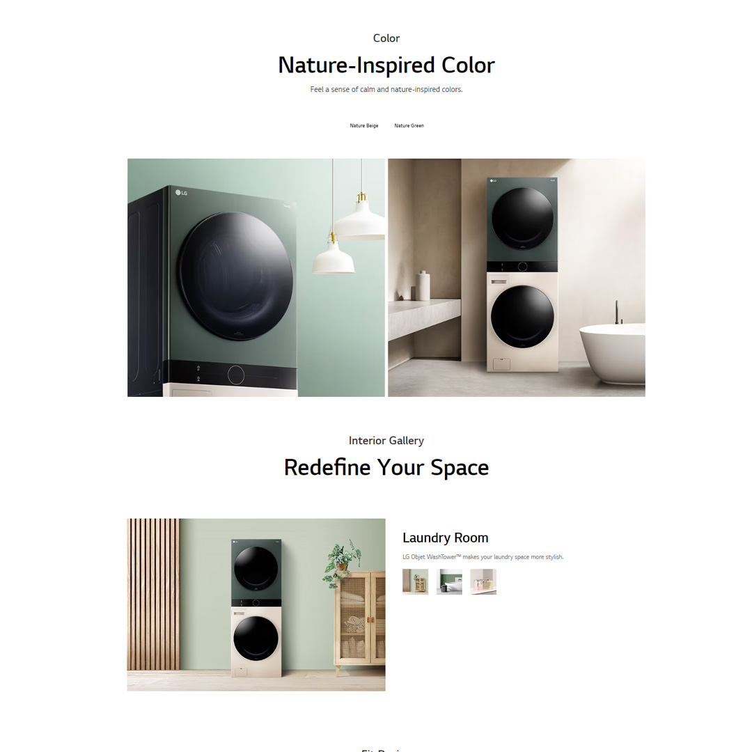 LG 14KG/10KG All-In-One Stacked Washer Dryer with AI Direct Drive Nature WT1410NHEG | TurboWashTM 360 | LG ThinQ app Compatible | Sensor Dry | Washer Dryer with 1 Year Warranty