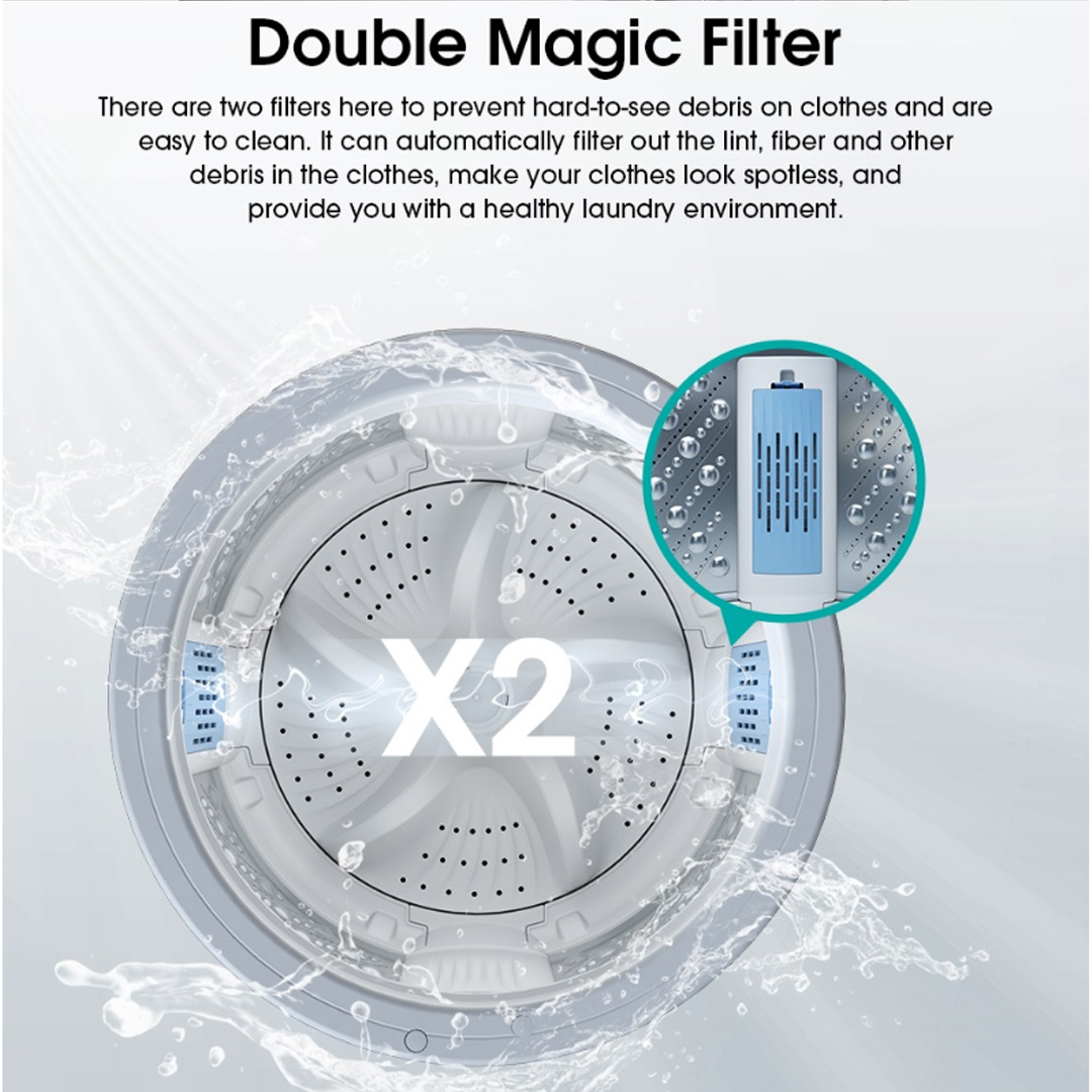 HISENSE 13KG Top Load Washing Machine with HIJAB Mode WTJA1301T | Double Magic Filter | Tub Clean | Delicates | Auto Balance | Air Dry | Pearl Drum | Wide Voltage | Blubble Clean | Extra Soft | Double Magic Filter | Washing Machine with 2 Year Warranty