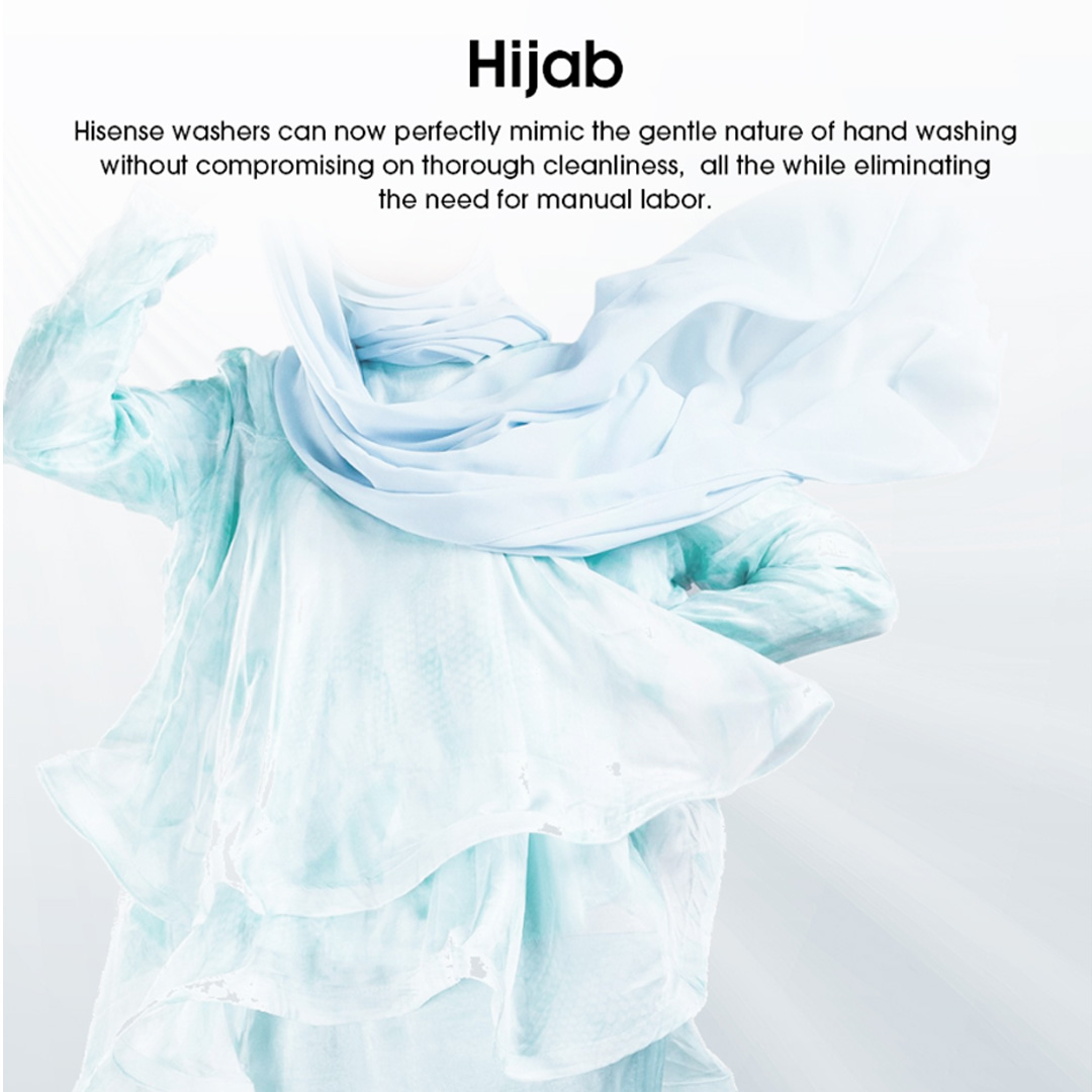 HISENSE 8KG Top Load Washing Machine with HIJAB Mode WTAG8511T | Solid Glass Door | 3D Windmill Impeller | Self Diagnosis | Tub Clean | Small Size Big Power | Washing Machine with 2 Year Warranty