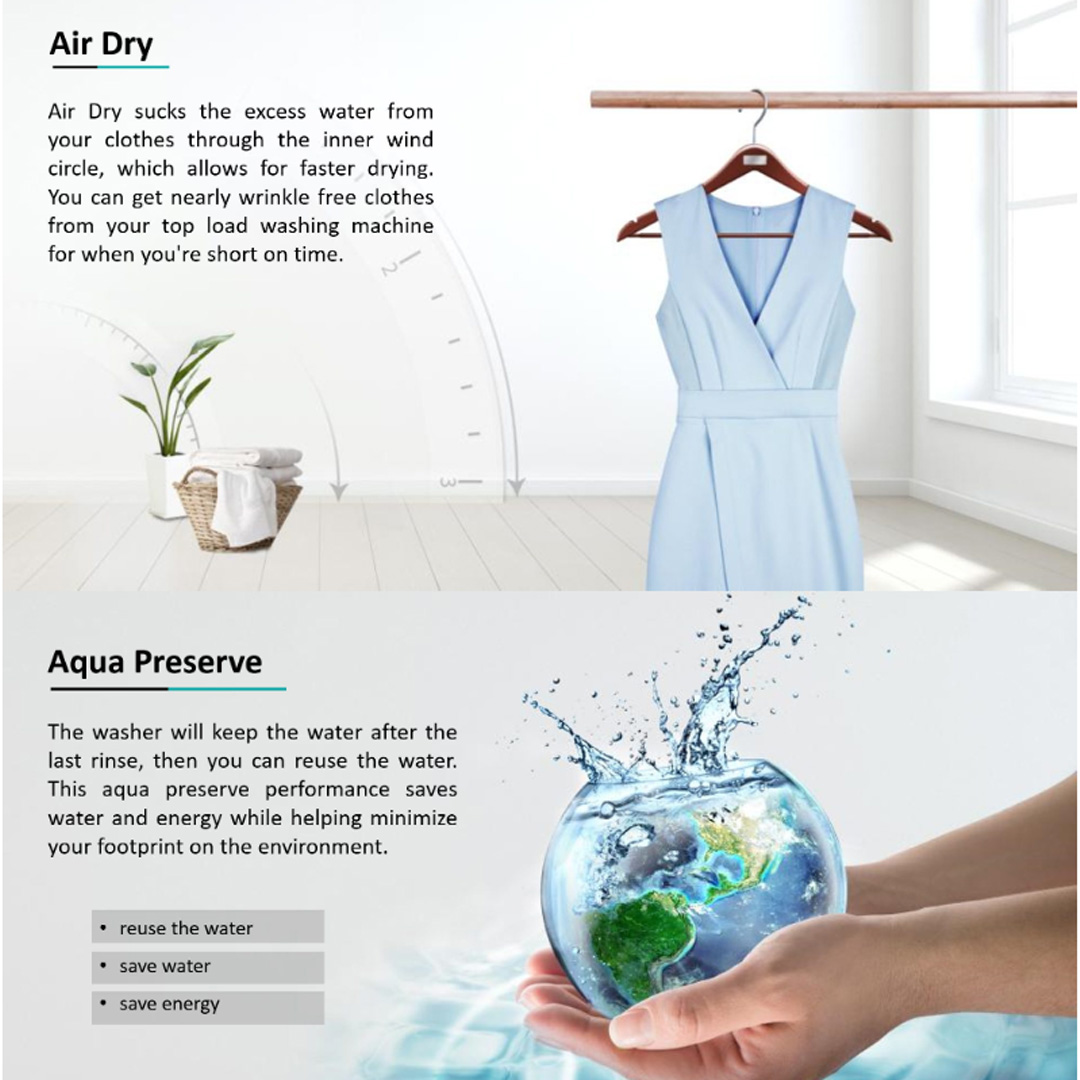 HISENSE 8KG Top Load Washing Machine with HIJAB Mode WTAR8011G | Air Dry | Aqua Preserve | Child Lock | LED Display | Buzzer | Tub Clean | Washing Machine with 2 Year Warranty