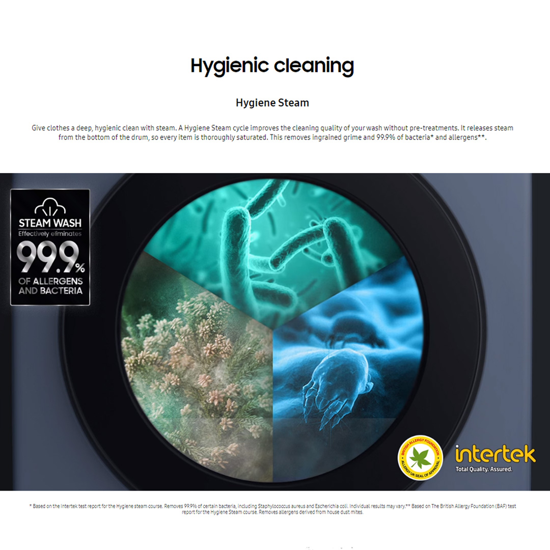 SAMSUNG 8.5KG Front Load Digital Inverter Washing Machine with Hygiene Steam WW85T4040CE/FQ | Drum Clean | StayClean Drawer | Child Lock | Door Lock | Washing Machine with 1 Year Warranty