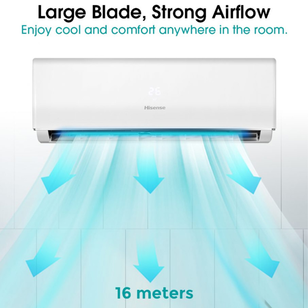 HISENSE 1.5HP R32 Non-Inverter Wall Mount Air Conditioner  AN13DBG1 | Fast Cooling |  Large Blade | LED display | Air Conditioner with 2 Years Warranty
