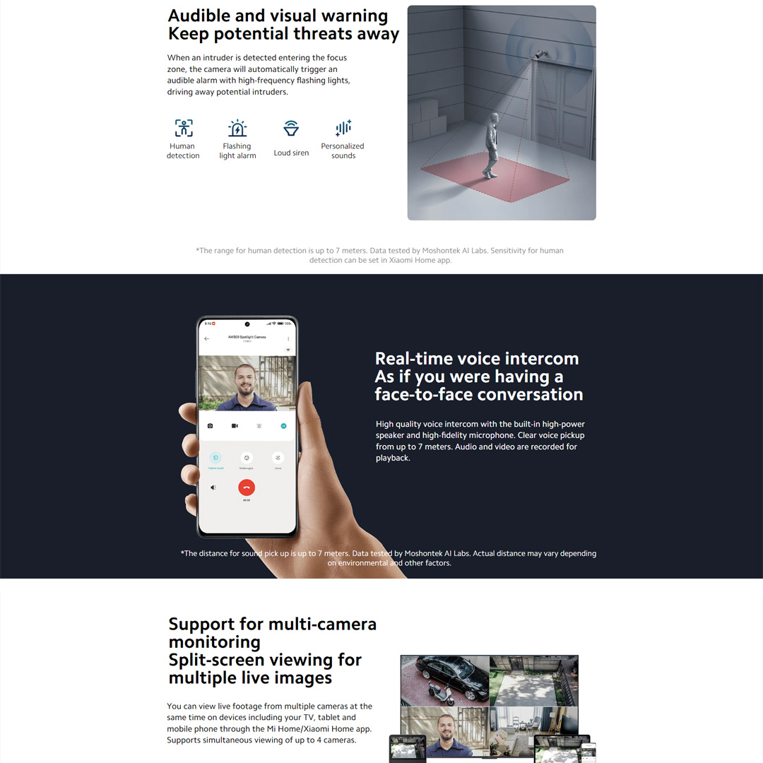 Xiaomi 1080P Mi Wireless Outdoor Security Camera AW300 | 2K Full-HD | Smart Full-Color Night Vision | Focus Zone Setting | IP66 Weather-resistant | CCTV With 1 Year Warranty