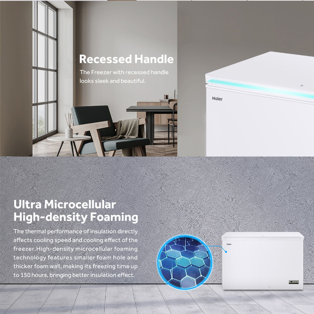 HAIER 251L Chest Freezer BD-288HEC | Fast Freezing | Convertible Cooling | Handle & Lock | Freezer with 2 Year Warranty