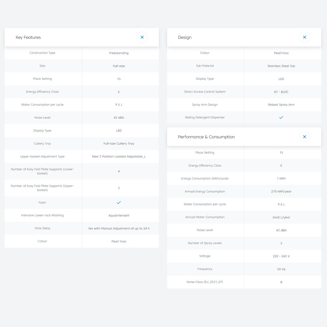 Beko 15 Place Settings Free Standing ProSmart Inverter Dishwasher BDFN26520QX | ProSmart Inverter Motor | 6 Number of Programmes | Sliding Detergent Dispenser | Dish Washer with 2 Year Warranty