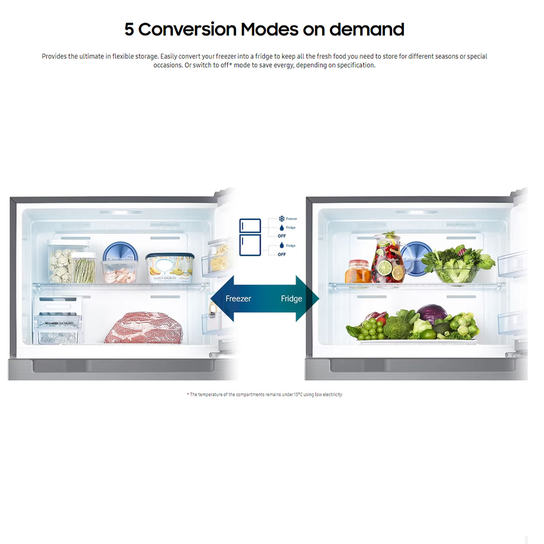 SAMSUNG 620L 2 Doors Top Mount Digital Inverter Refrigerator with Twin Cooling Plus RT53K6651SL/ME  | Power Freeze | Power Cool | Water Dispenser | Twin Cooling Plus™ | Refrigerator with 1 Year Warranty