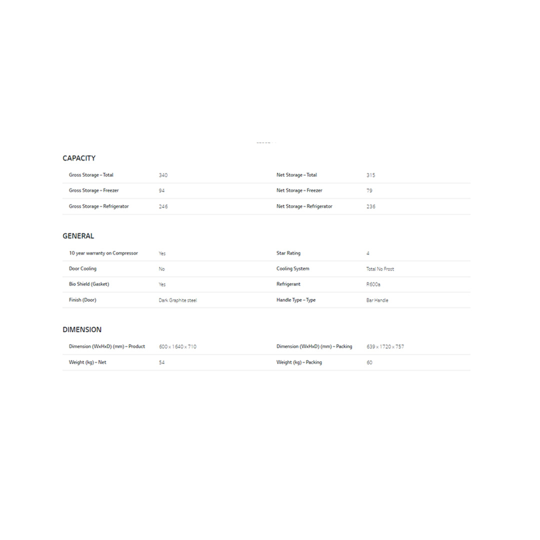 LG 340L 2 Doors Top Mount Smart Inverter Refrigerator GN-B312PQMB | Smart Inverter | Multi Air Flow | No Frost | Refrigerator with 1 Year Warranty