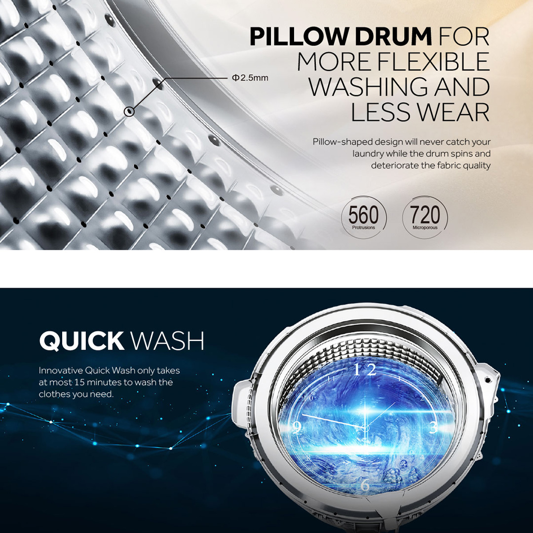 HAIER 10KG/12KG Top Load Washing Machine HWM100-1678ES5/HWM120-1678ES5 | Hijab Mode | Pillow Drum | Rear Control | Dispenser | ABT Pulsator | Auto Restart  | Washing Machine with 2 Year Warranty