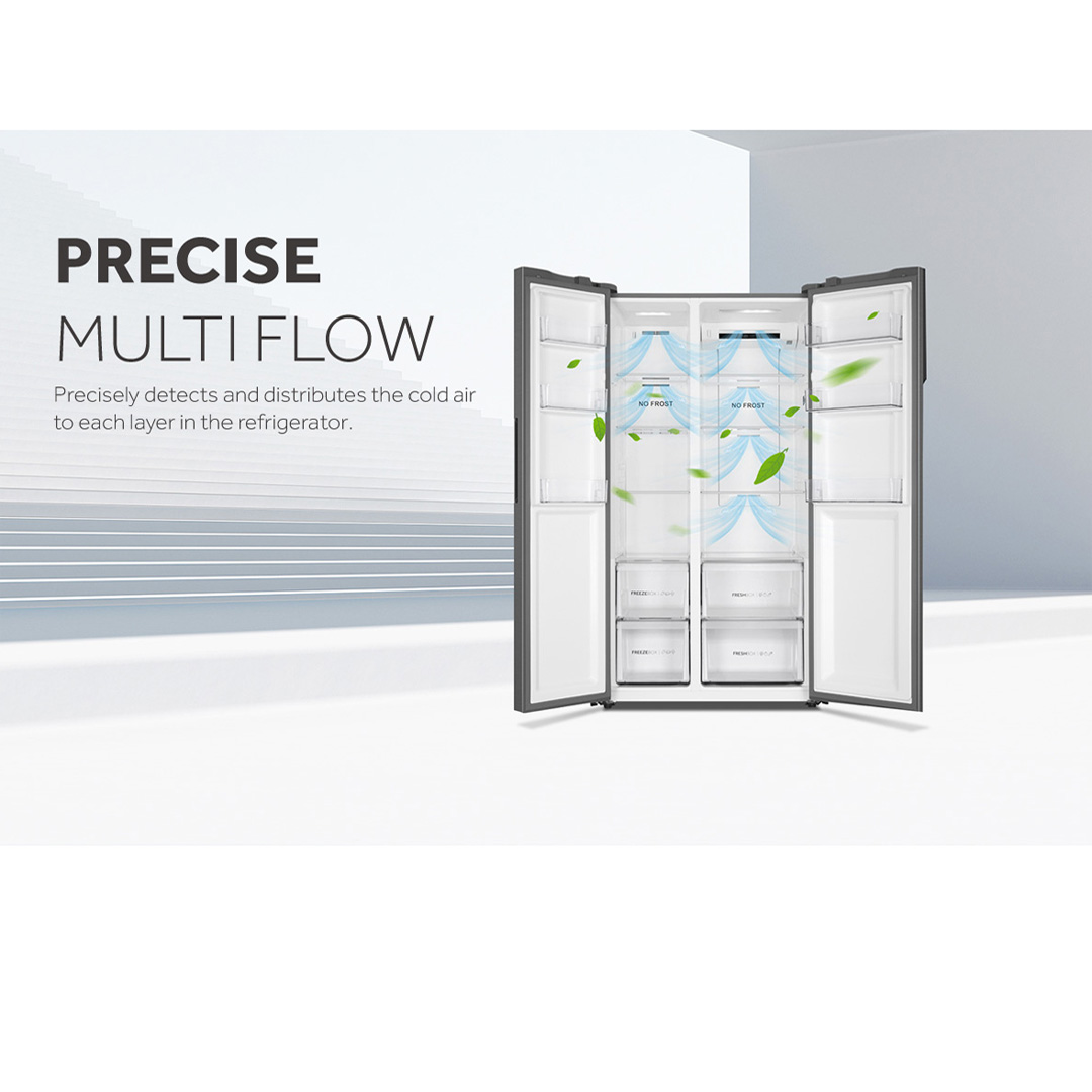 HAIER 569L Side By Side Twin Inverter Refrigerator HSR3918FNPG | No Frost | Touch LED | Door Pocket | Ice Maker | Humidity Control | Refrigerators with 2 Year Warranty