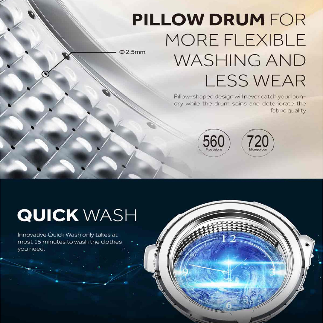 HAIER 7KG Top Load Washing Machine HWM70-1269S5 | Pillow Drum | Dispenser | Tub Dry | Quick Wash | Auto Restart |  Washing Machine with 2 Year Warranty