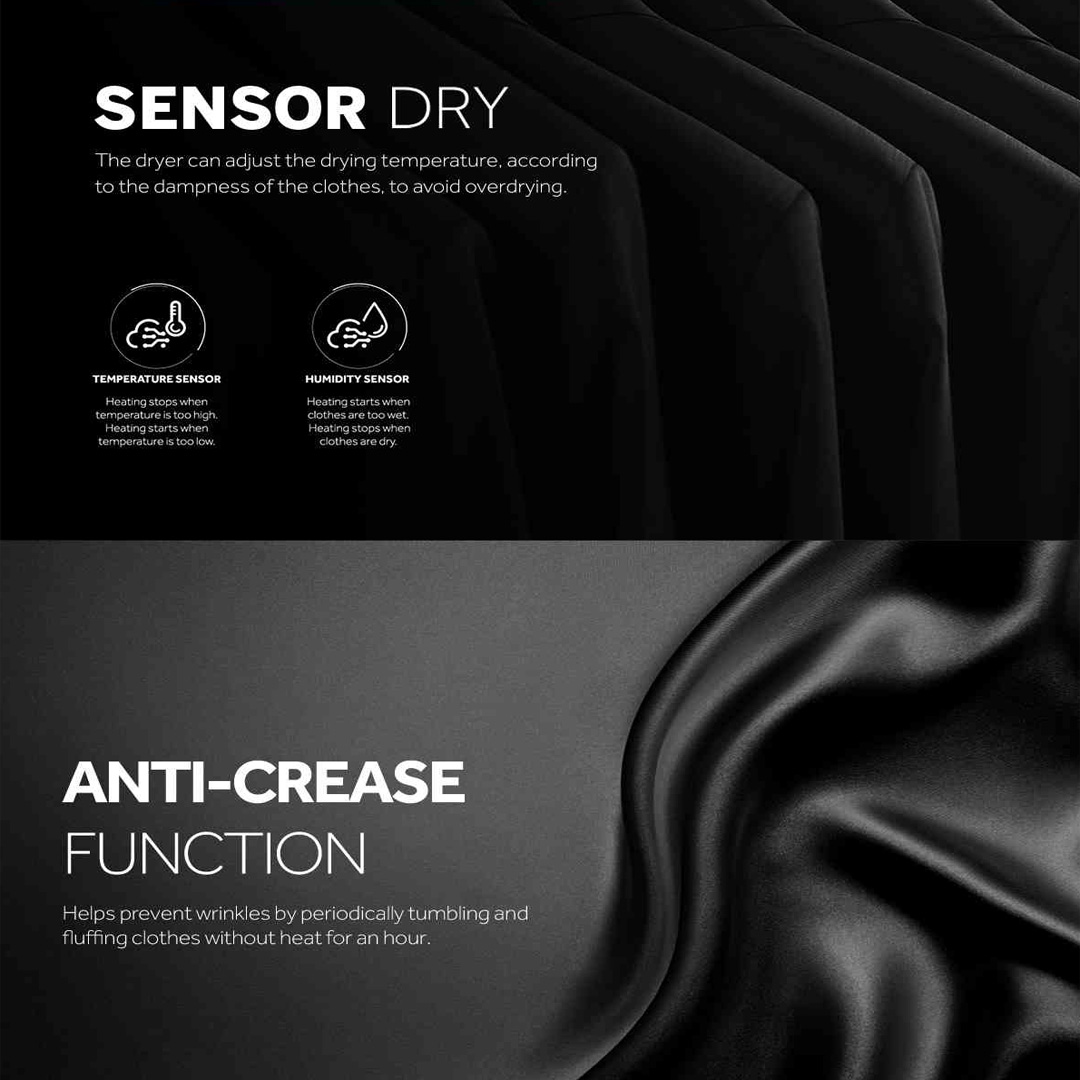 HAIER 7KG Vented Dryer HDV70A1 | Hygiene Care | Sensor Dry | Anti-Crease Function | Reversible Tumble | Knob Control | Air Dry | Reversible Drum | Dryer with 2 Year Warranty