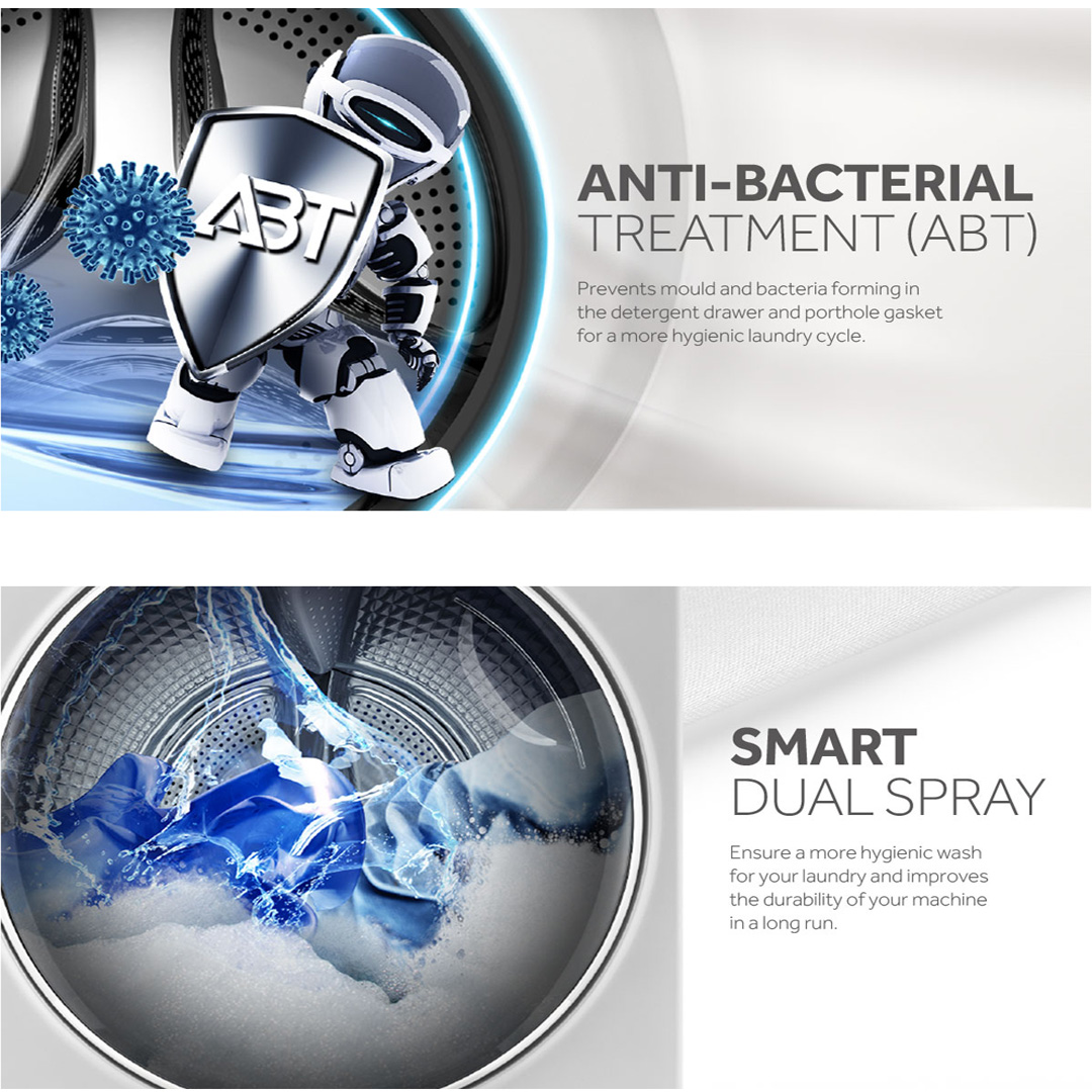 HAIER 9KG Front Load Super Inverter Washing Machine HW90-BP14959S6 |  ABT | Smart Dual Spray | Auto Lock Door | Refresh | Steam | Wave Drum | Washing Machine with 2 Year Warranty