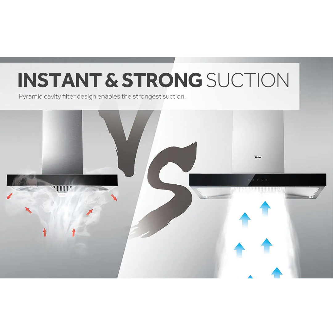 HAIER 1600m3/h Ventilation Hood IT9002 | Stylish Appearance | Instant & Strong Suction | Healthy and Hygienic | Hoods with 3 Year Warranty