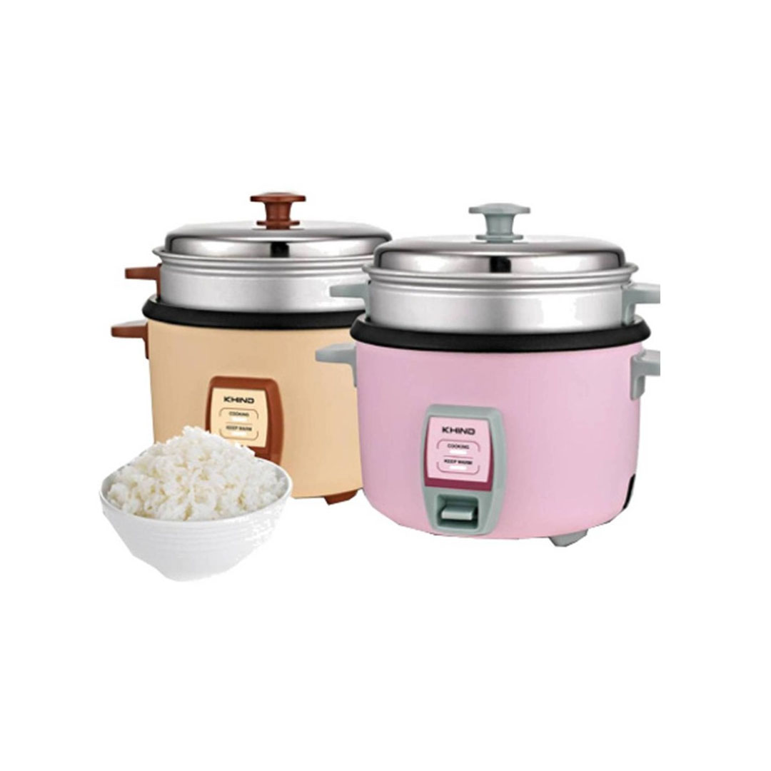 KHIND 1L Electric Rice Cooker RC910T | FREE Steam Tray | Built-in Safety Thermal Fuse | Teflon Inner Pot | Cook & Keep Warm Indicator | Cool Touch Handle | Rice Cooker with 2 Years Warranty