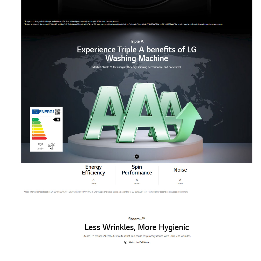 LG 11KG/7KG Front Load Washer Dryer with AI Direct Drive and Steam+ FV1411H3BA  | Turbowash 360° | Wi-Fi | Easy Care | Eco Hybrid | Tub Clean  | Speed Wash | Allergy Care | Turbo Dry | Washing Machine with 1 Year Warranty