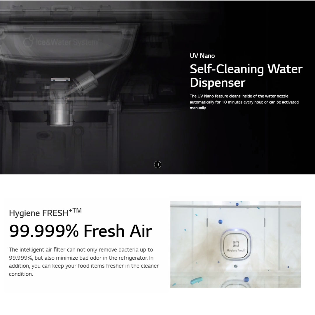 LG 674L Side by side with InstaView & Door-in-Door Smart Inverter Refrigerator GC-X257CSES | Hygiene Fresh+™ | DoorCooling+ | ThinQ | Refrigerator with 1 Year Warranty