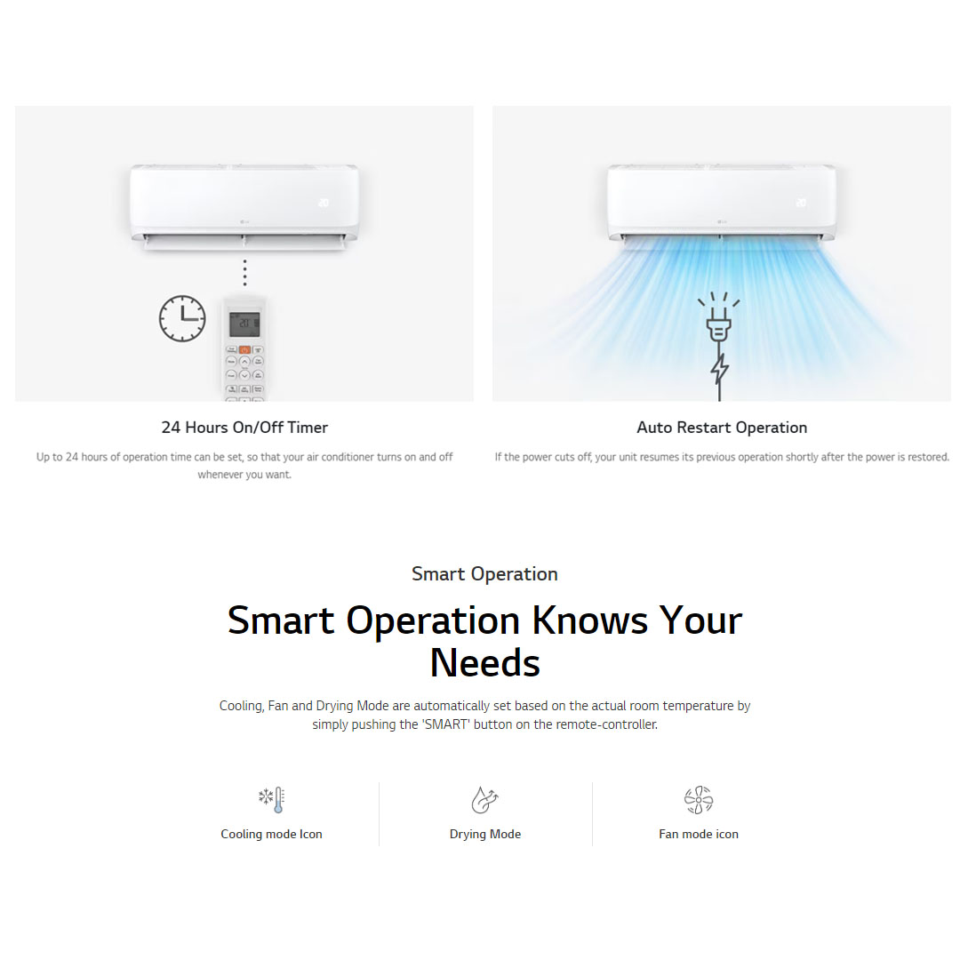 LG 1HP R32 Dual Inverter Wall Mount Air Conditioner S3NC09HZCAA / S3UC09HZCAA | Dual Sensing | Fast Cooling | Auto Swing | Air Conditioner with 2 Year Warranty