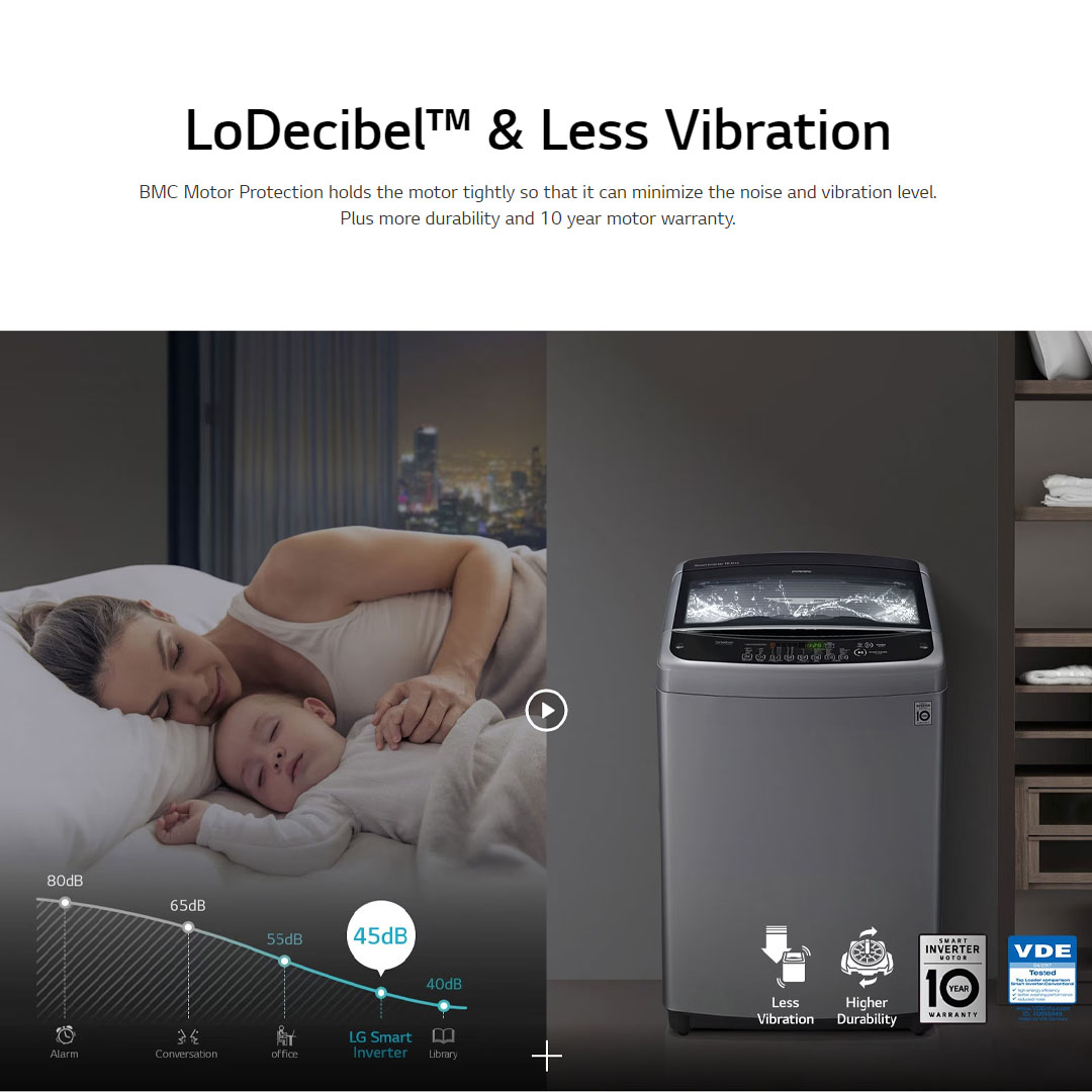 LG 16.5KG Top Load Smart Inverter Washing Machine Platinum T2516VSAJ | Smart Motion | TurboDrum | Punch+3 | Washing Machine with 1 Year Warranty