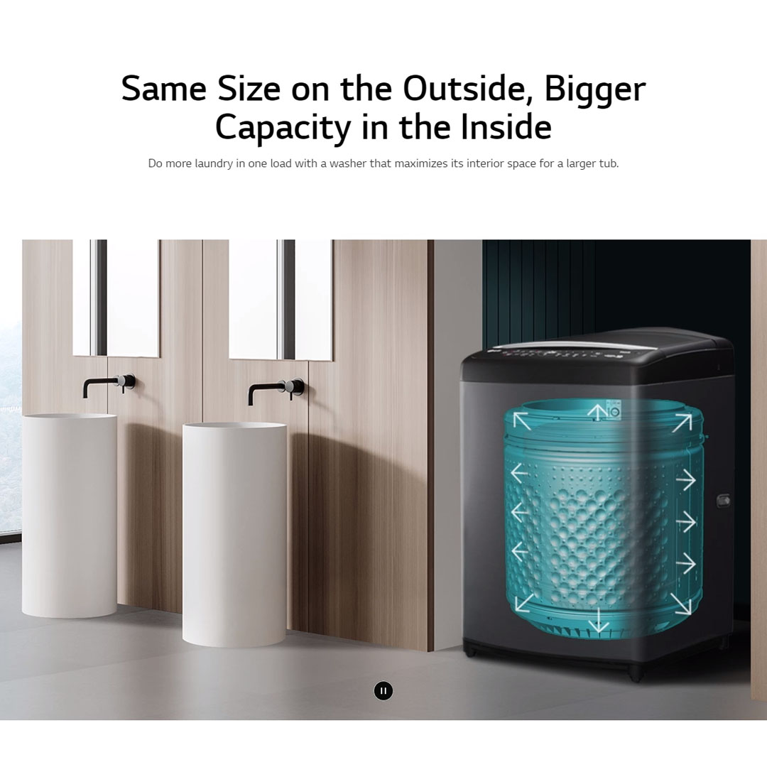 LG 17KG Top Load Direct Drive Inverter with Intelligent Fabric Care Washing Machine TV2517SV3B | 6 Motion DD | Bigger Capacity | Intelligent Fabric Care | Washing Machine with 1 Year Warranty