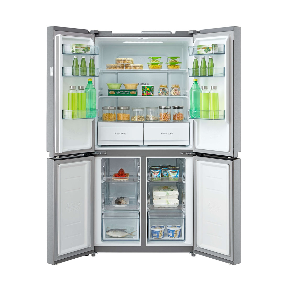 Midea 560L Multi Doors Inverter Refrigerator MFT-585WEGBI | Inverter Compressor | Premium Tempered Glass Door | 2-Cooling System | LED Display Control | Vacation Mode | Multi Air Flow System | Platinum Fresh | Refrigerators  with 1 Year Warranty