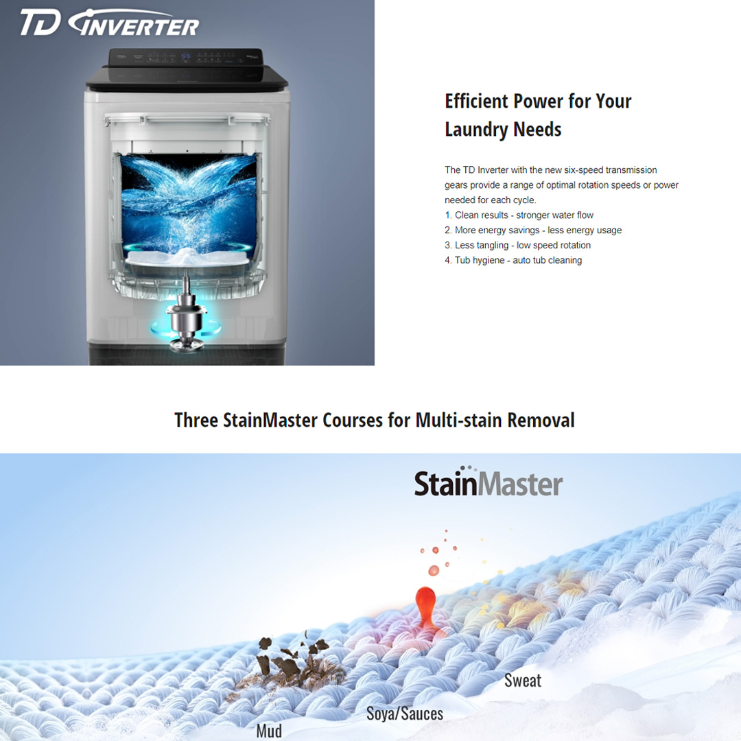 Panasonic 17KG Top Load Washing Machine NA-FD17X1HRT | Fine Foam to Lift Stains Easily | Powerful Water Blasts Stains Away | Deep Clean for More Hygienic Washing | Powerful Wash with Less Energy | Washing Machine with 1 Year Warranty