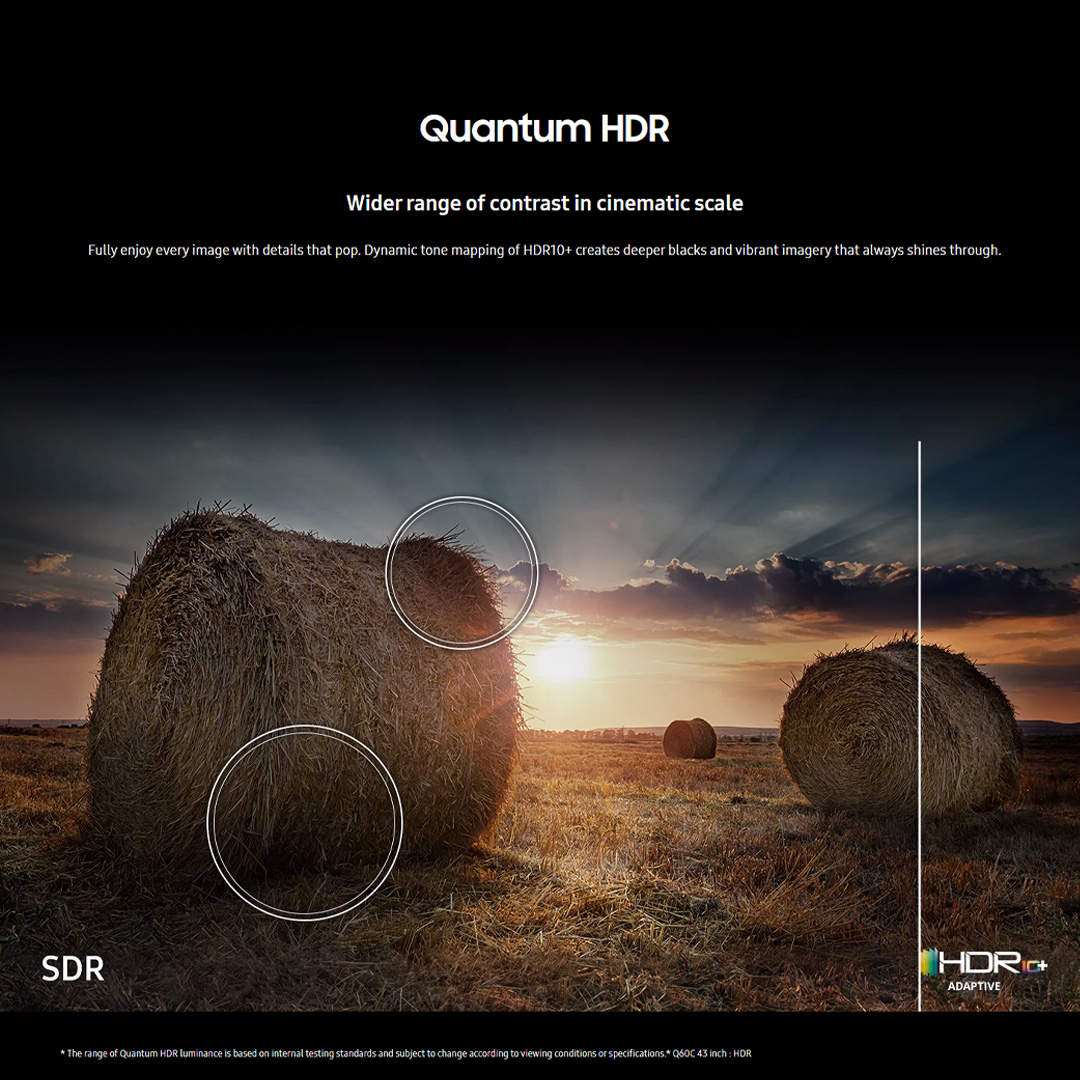 SAMSUNG 85" 4K UHD Smart QLED TV QA85Q60CAKXXM | Quantum HDR | AirSlim | Smart Hub | WiFi Direct | Smart TV with 2 Year Warranty