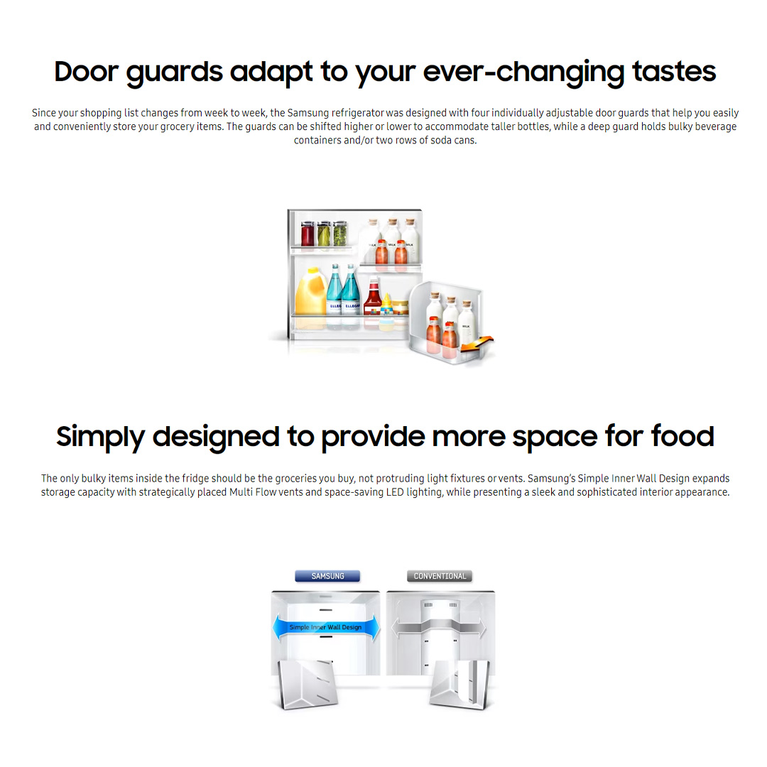 SAMSUNG 500L 2 Doors Bottom Mount Digital Inverter Refrigerator Black (O) RL4003SBABS/ME | All-Around Cooling | Less Energy Consumption | Less Noise | No Frost | Refrigerator with 1 Year Warranty