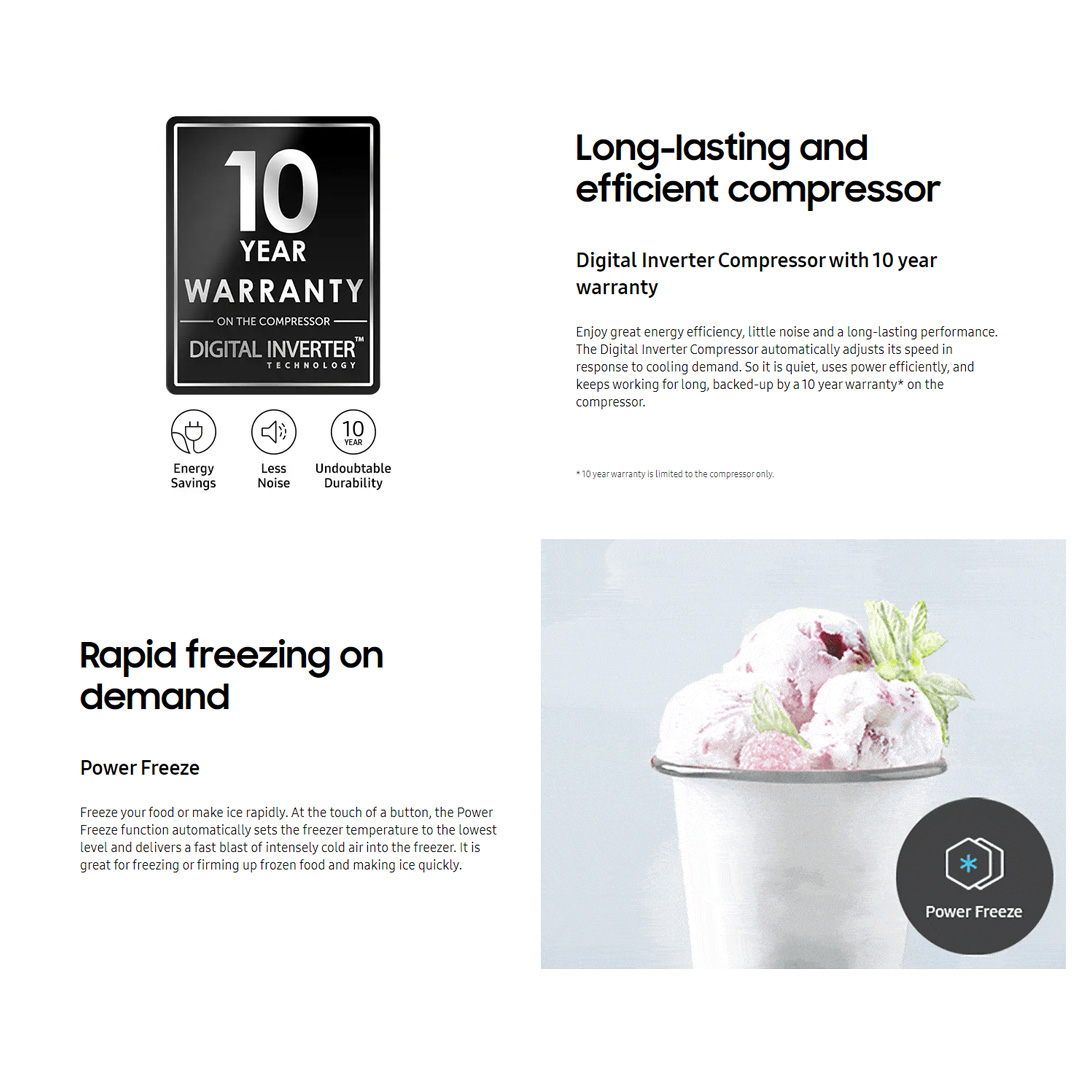 SAMSUNG 550L Side by Side Digital Inverter Refrigerator with Modern and Sleek Design RS52B3000M9/ME | All Around Cooling | Power Freeze | Deodorizing Filter | Refrigerator with 1 Year Warranty