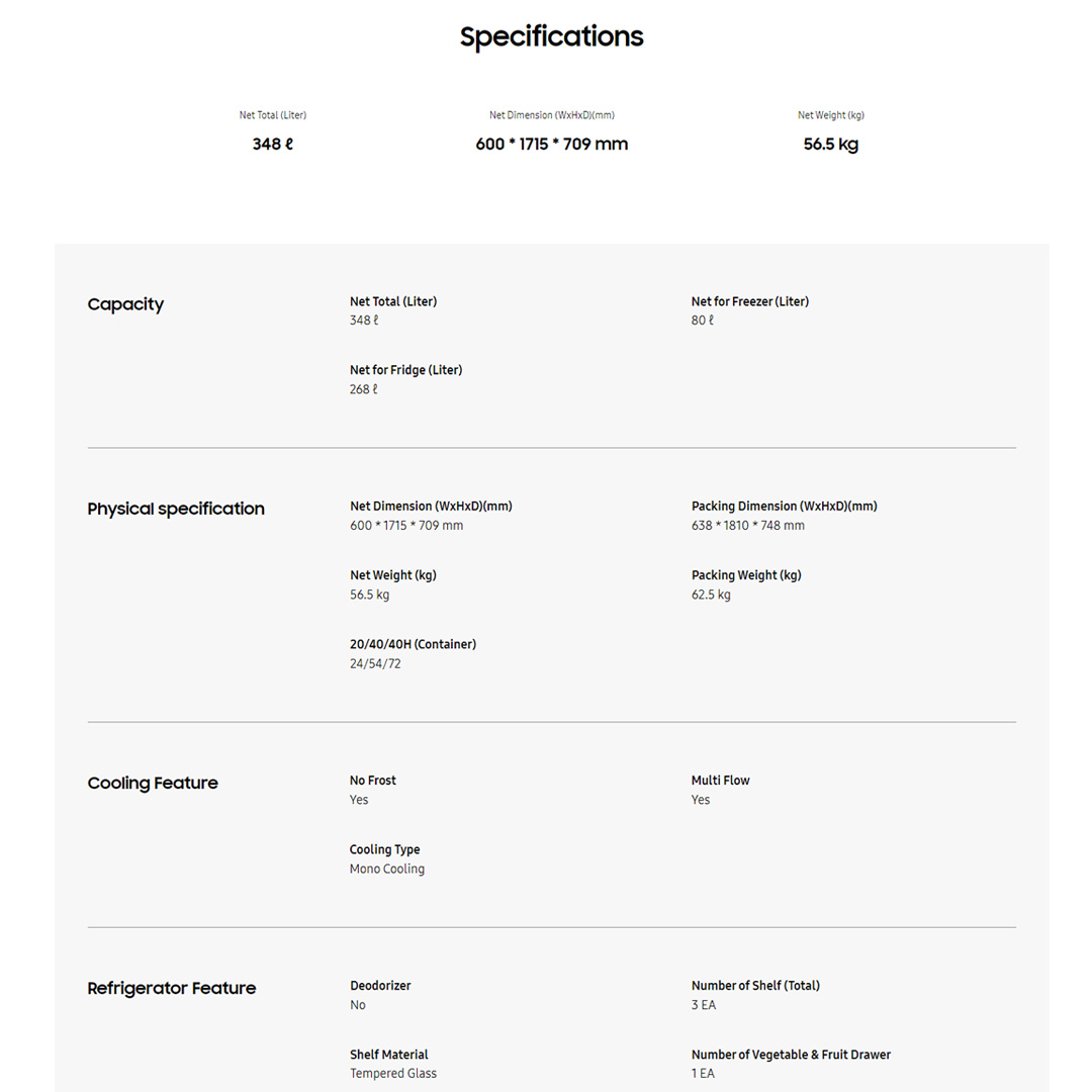 SAMSUNG 360L 2 Doors Top Mount Digital Inverter Refrigerator with Optimal Fresh RT35CG5442B1ME | SpaceMax™ | All-Around Cooling | Multi Flow | No Frost | Mono Cooling | Refrigerator with 1 Year Warranty