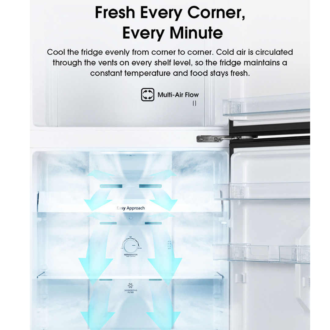 HISENSE 500L 2 Doors Top Mount Durable Inverter Refrigerator RT549N4ABU | Multi Air Flow | Deodorizing Filter | Moisture Fresh Crisper | Durable Inverter | LED Lighting | Removable Twist Ice Maker | Refrigerator with 3 Year Warranty