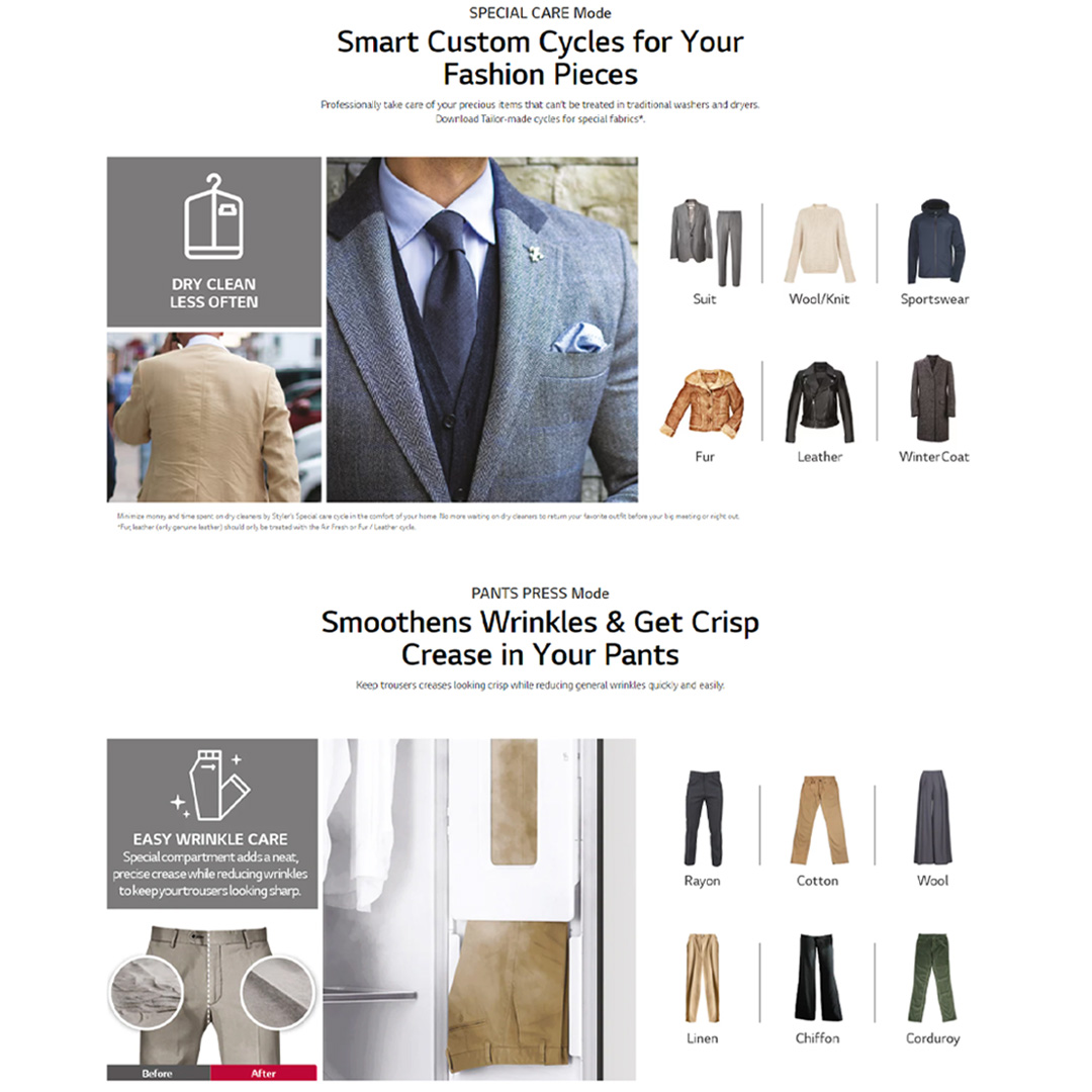 LG 3+1 Places Setting Smart Wardrobe with True Steam & Gentle Dry S3MFC | Wi-Fi | Moving Hanger | Refresh Mode | Smart Wardrobe with 1 Year Warranty