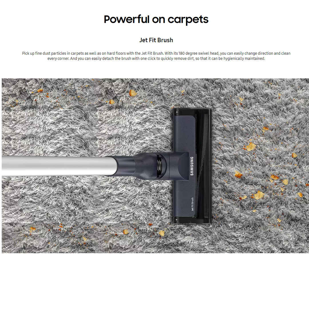 SAMSUNG 150W Jet 60 Pet Cordless Vacuum Cleaner Stick Teal VS15A6032R5/ME | Strong Suction Power | Powerful on Carpet | Flexible Charger | Stick Vacuums with 2 Years Warranty