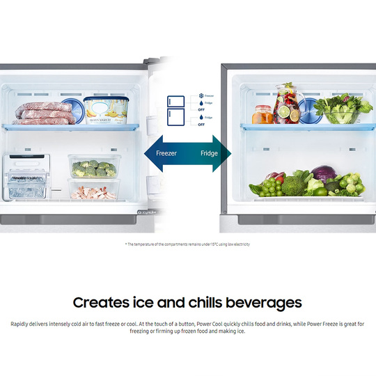 SAMSUNG 411L 2 Doors Top Mount Inverter Refrigerator RT32K5552SL/ME | Twin Cooling Plus | Moisture-Full Freshness | 5 Conversion Modes | Refrigerator with 1 Year General & 10 Year Compressor Warranty