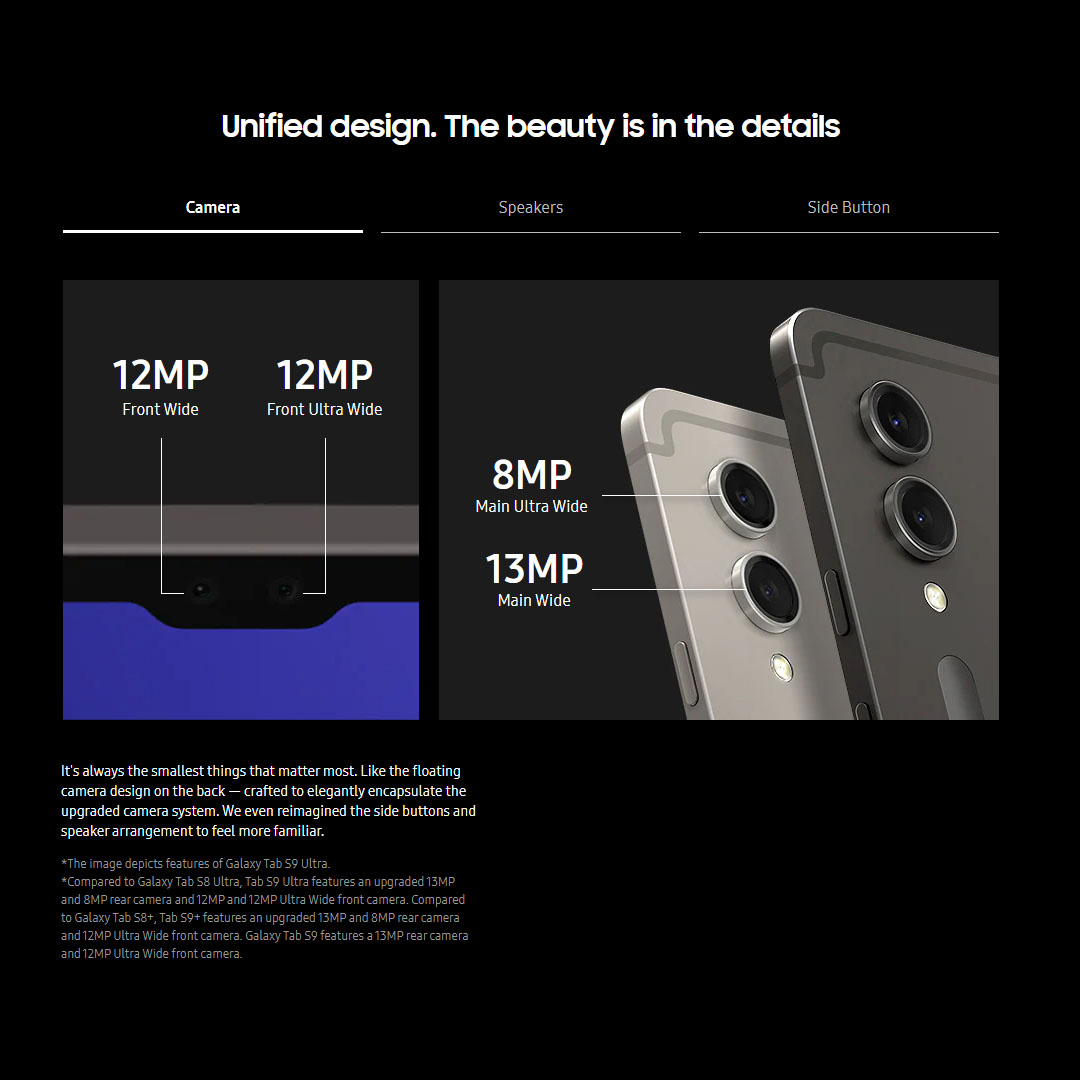 (Pre-Order From 26 Jul - 17 Aug 2023) SAMSUNG Galaxy Tab S9 Wi-Fi | 8GB+128GB/12GB+256GB | 11.0" AMOLED 2X Display | 8400mAh Battery | 13MP Main Camera | Tablet with 1 Year Warranty