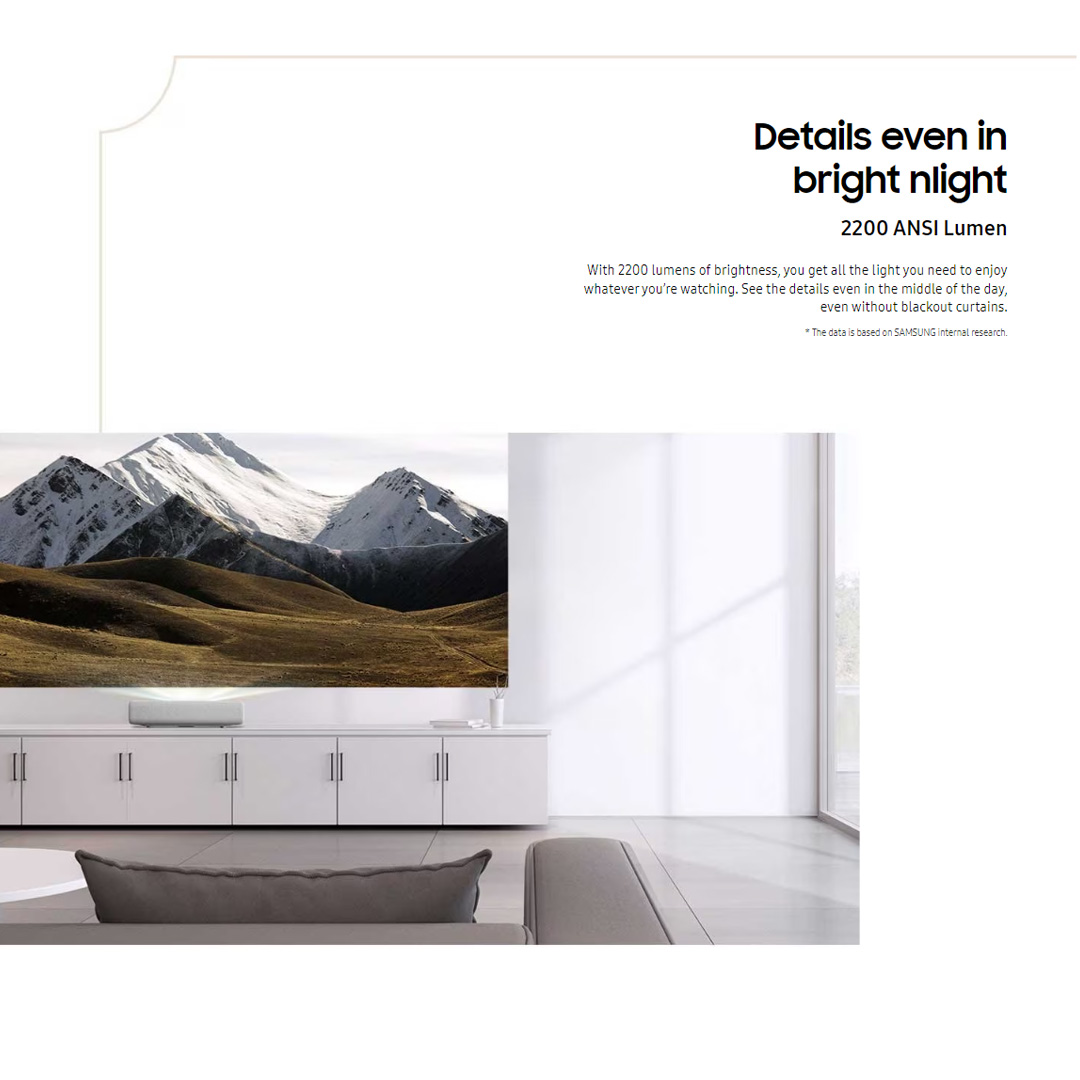 SAMSUNG The Premiere 4K Triple Laser Projector SP-LSP7TKAXXM | Laser Technology | Powerful Sound | Ultra Short Throw | Smart TV Experience | Projector with 2 Year Warranty