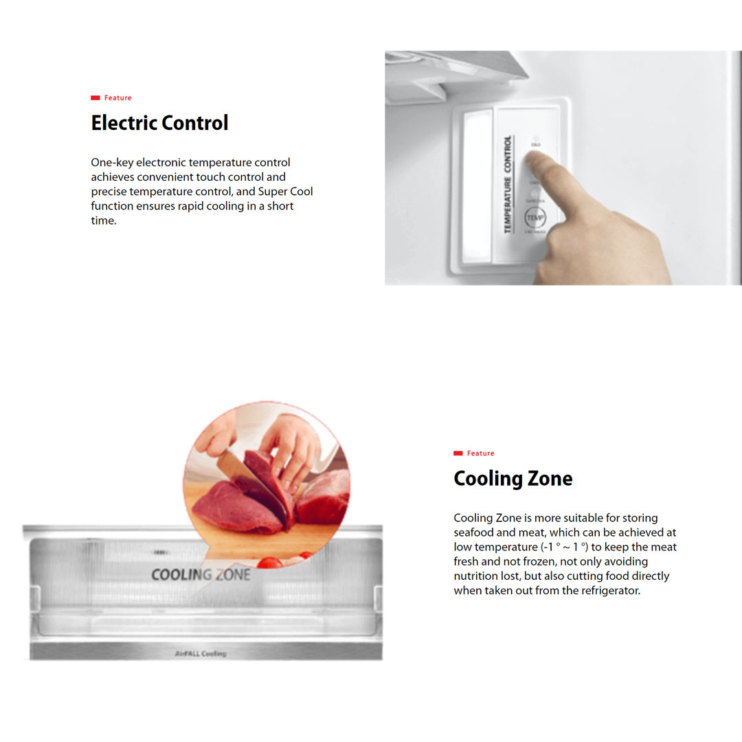 TOSHIBA 360L 2 Doors Inverter Refrigerator GR-RT416WE-PMY(37) | AirFALL Cooling | Origin Inverter | Humidity Control | Refrigerator with 1 Year General & 12 Year Compressor Warranty