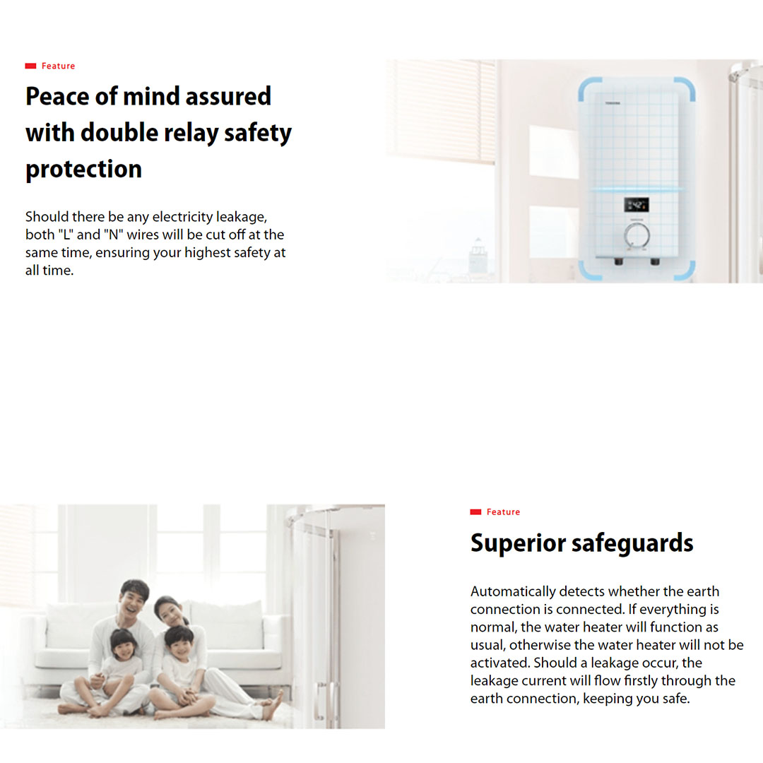 TOSHIBA 3800W DC Pump Instant Water Heater with Rain Shower DSK38ES3MB-RS | Energy-saving and Quiet DC Pump | 5 Versatile Shower Mode | Water Heater with 1 Year Warranty