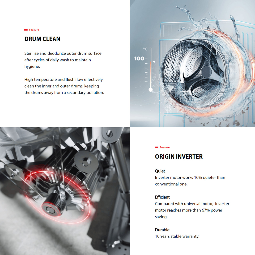 TOSHIBA 8.5KG / 9.5KG / 10.5KG Front Load Origin Inverter Washing Machine with THE GREATWAVES | TW-BK95GF4M(SK) / TW-BK105GF4M(SK) /  TW-BK115GF4M(SK) | Smart Control | Steam | Wool Care | Washing Machine with 2 Year Warranty