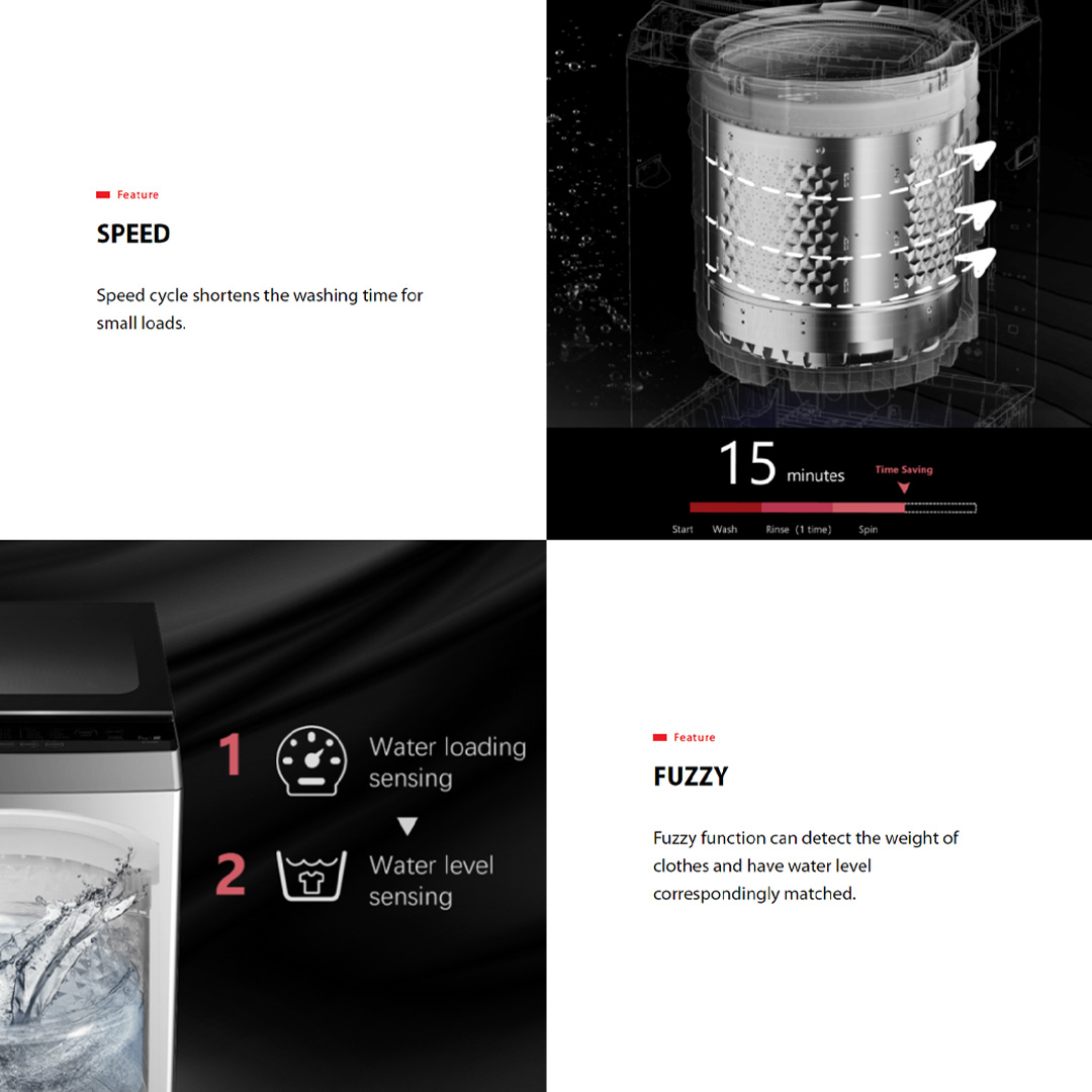 TOSHIBA 8KG Top Load Washing Machines AW-M901BM(SG) | LED Display | Child Lock | Auto Power-Off | Control Type | Drum Clean | Washing Machine with 2 Years Warranty