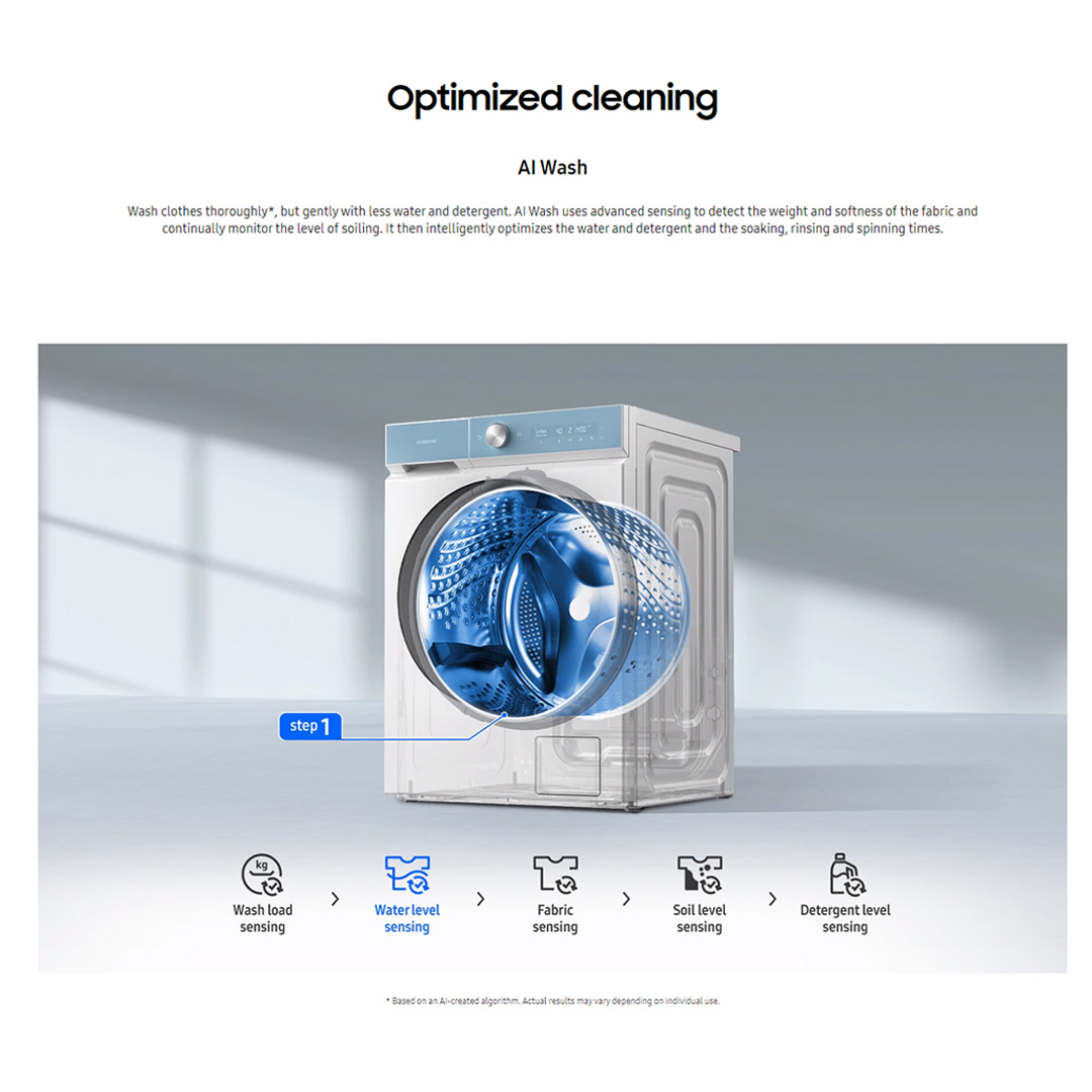 SAMSUNG 13KG/8KG BESPOKE Digital Inverter Front Load Washer Dryer with AI Ecobubble WD13BB944DGBFQ | AI Wash | AI Control | Auto Dispense | Eco Bubble™ | Hygiene Steam | Washer Dryer with 1 Year Warranty