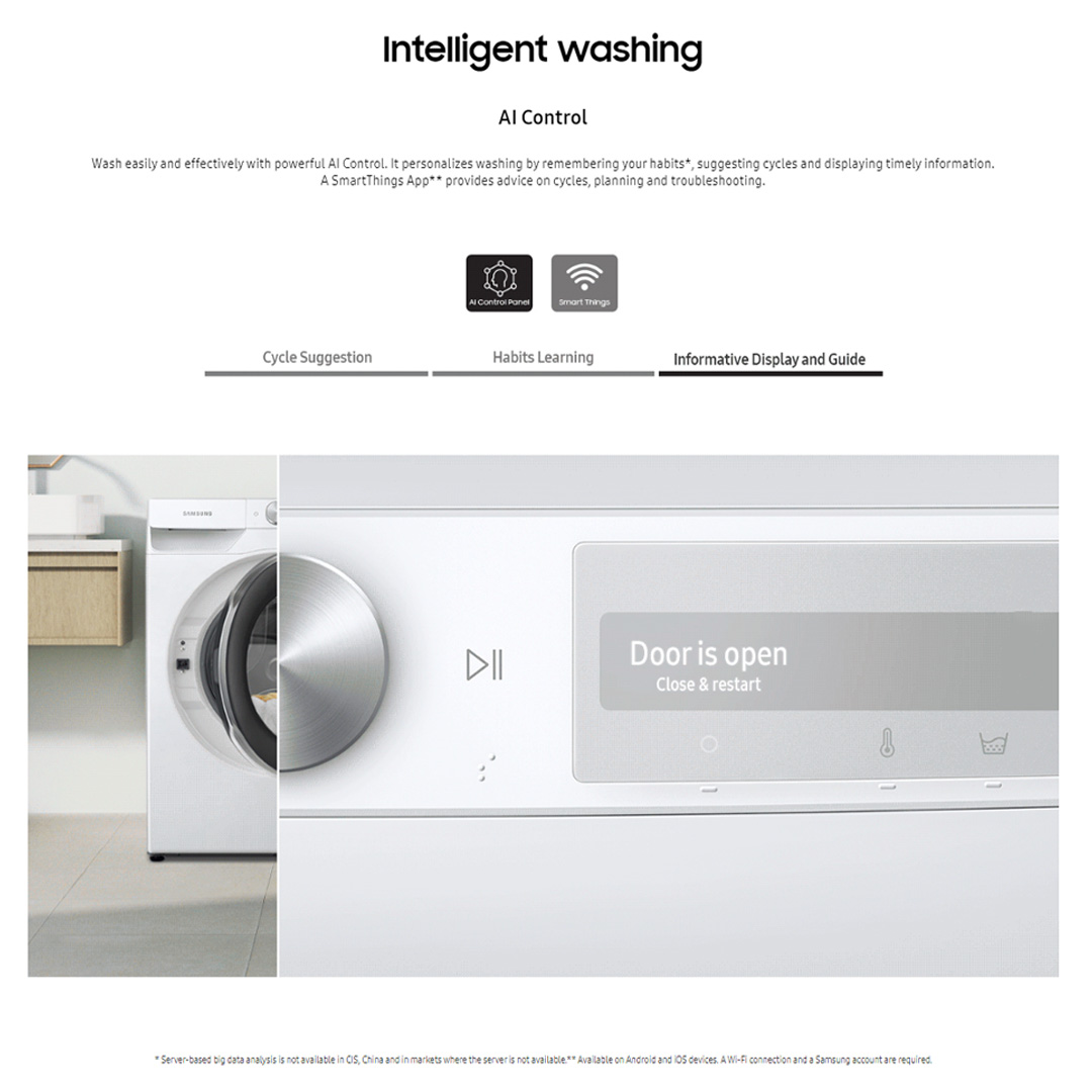 SAMSUNG 10KG Front Load Washing Machine with AI Ecobubble WW10TP44DSX/FQ | Eco Bubble™| QuickDrive™ | Super Speed (39 mins) | Washing Machine with 1 Year Warranty