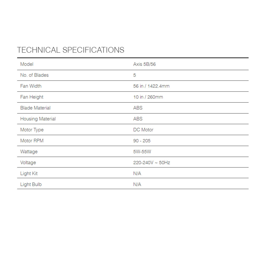 ALPHA (ALKOVA ) 56" 5 Blades Ceiling Fan Axis-5B/56 | Energy Saving | Silent Operation | Super Wind | Natural Wind | Timer | Forward Reverse | Ceiling Fan with 1 Year Warranty