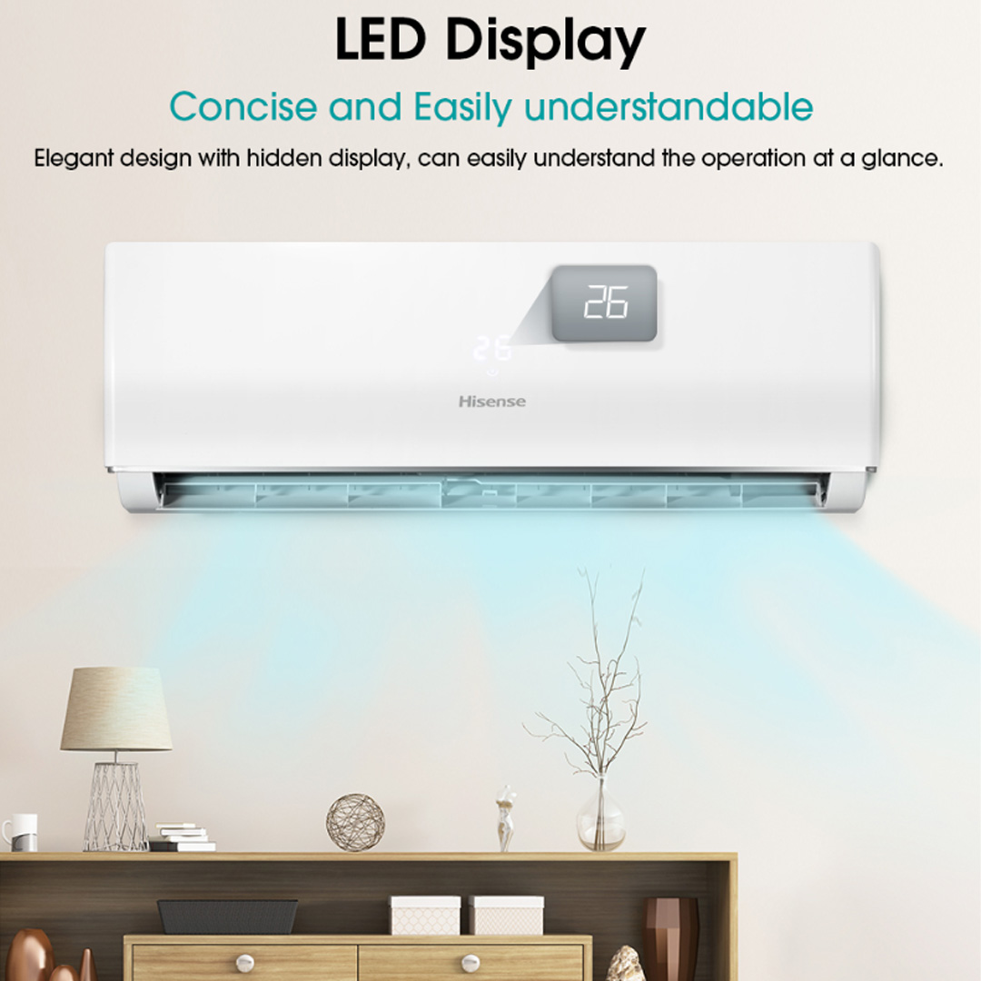 HISENSE 1.5HP R32 Non-Inverter Wall Mount Air Conditioner  AN13DBG1 | Fast Cooling |  Large Blade | LED display | Air Conditioner with 2 Years Warranty