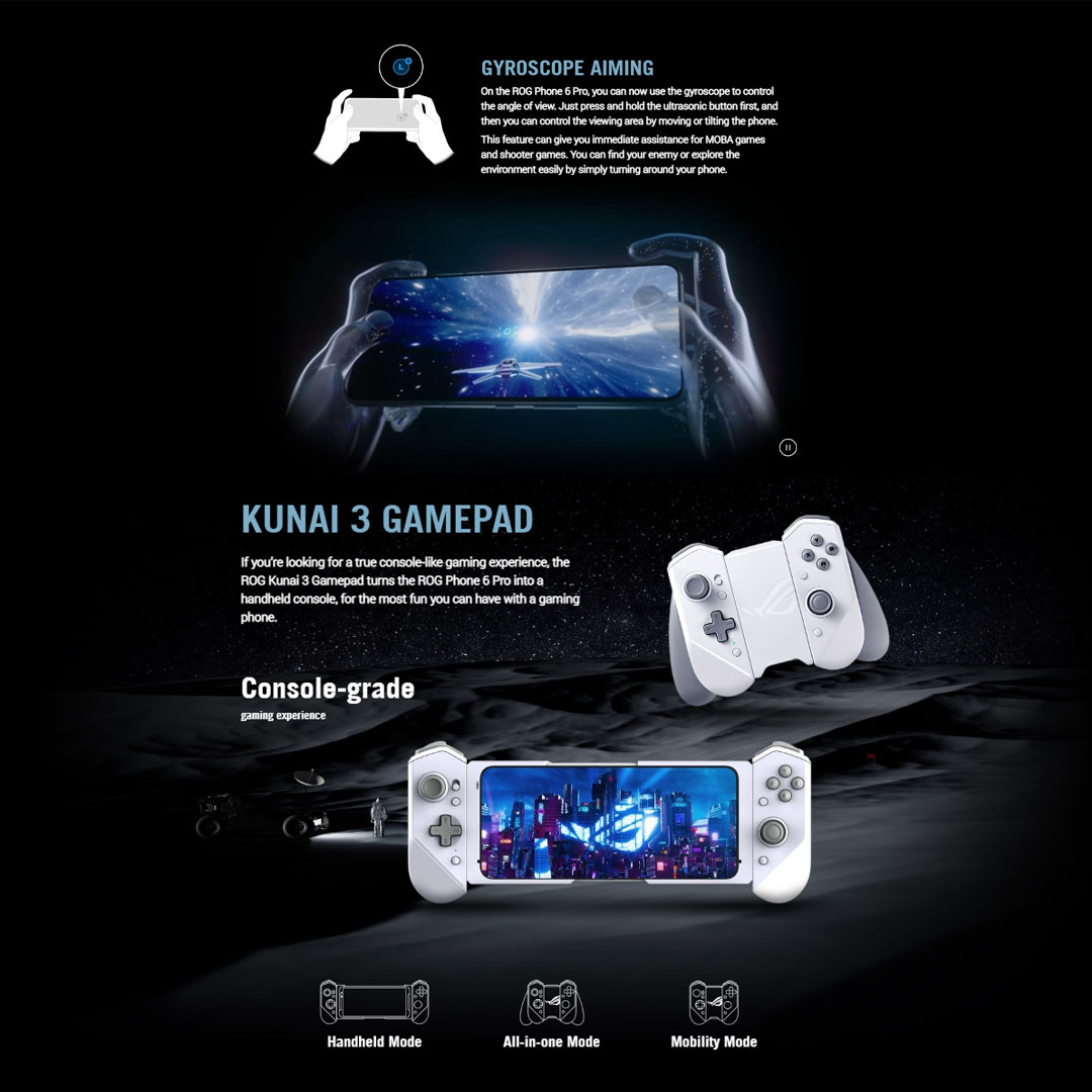 ASUS ROG Phone 6D | 12GB+256GB | GameCool 6 thermal System | 165Hz Display | Face Recognition | AirTrigger 6 System | Smartphone with 1 Year Warranty