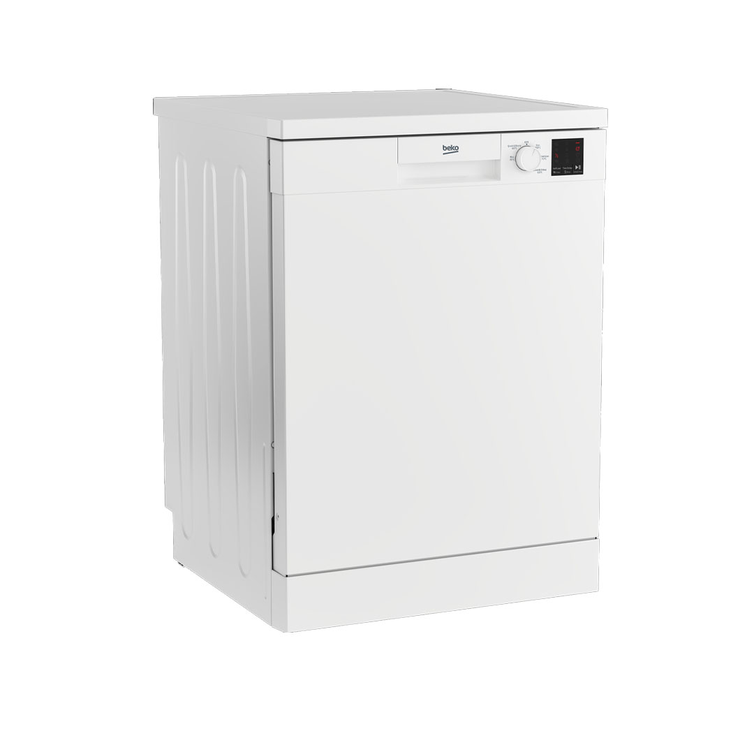 Beko 13 Place Settings Free Standing ProSmart Inverter Dishwasher DVN05R20W | Sliding Cutlery Basket | Sliding Detergent Dispenser | LED Display | Child Lock | Dish Washer with 2 Year Warranty